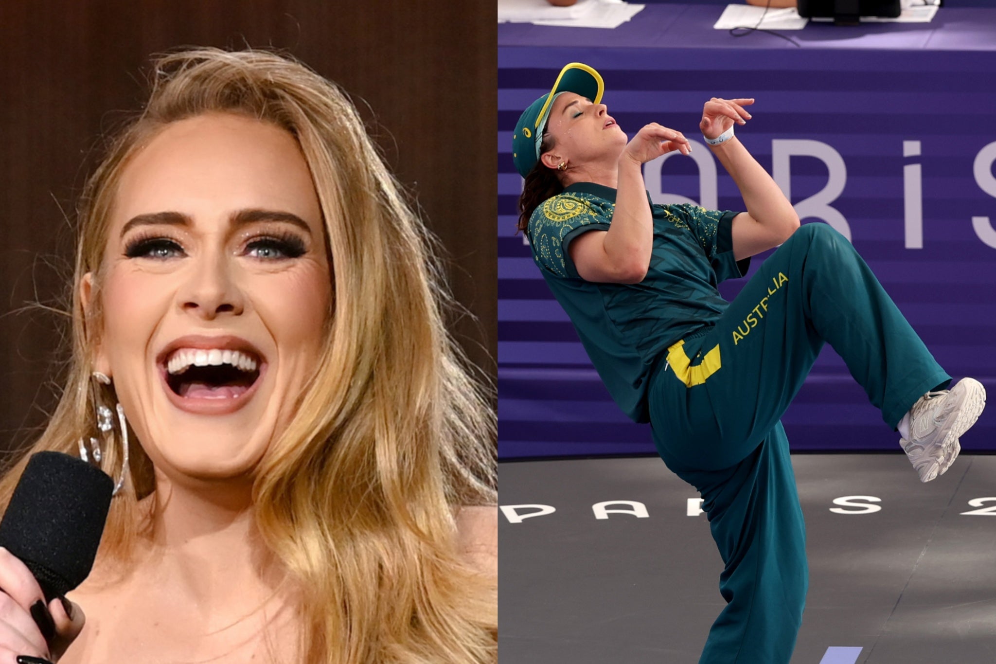 Adele and Australian Olympics breakdancer Raygun