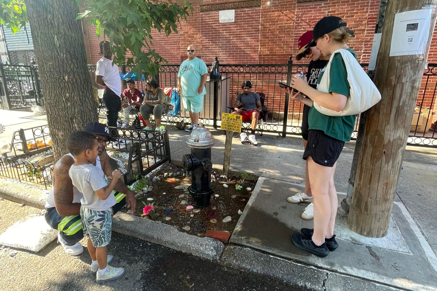 Since its creation several weeks ago visitors have come from all over, some with children, to see the viral aquatic attraction