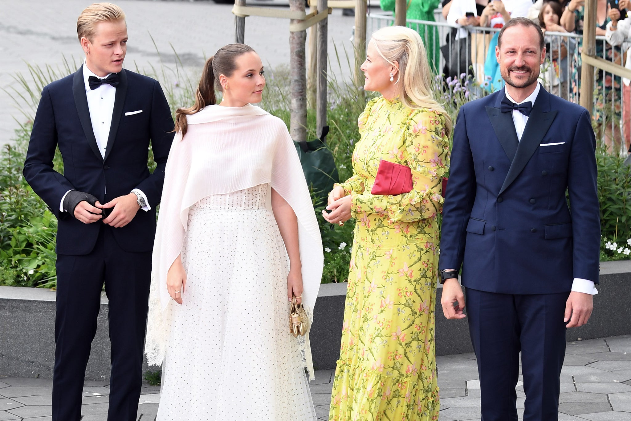 Princess Ingrid Alexandra, Marius Borg Hoiby, Crown Prince Haakon and Crown Princess Mette-Marit attend the celebrations of Princess Ingrid Alexandra's Official Day at Deichman Museum on June 16, 2022 in Oslo, Norway. (Photo by Rune Hellestad/Getty Images)