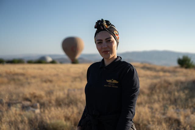 <p>Meltem Ozdem is one of the few female hot air balloon pilots in Turkey</p>