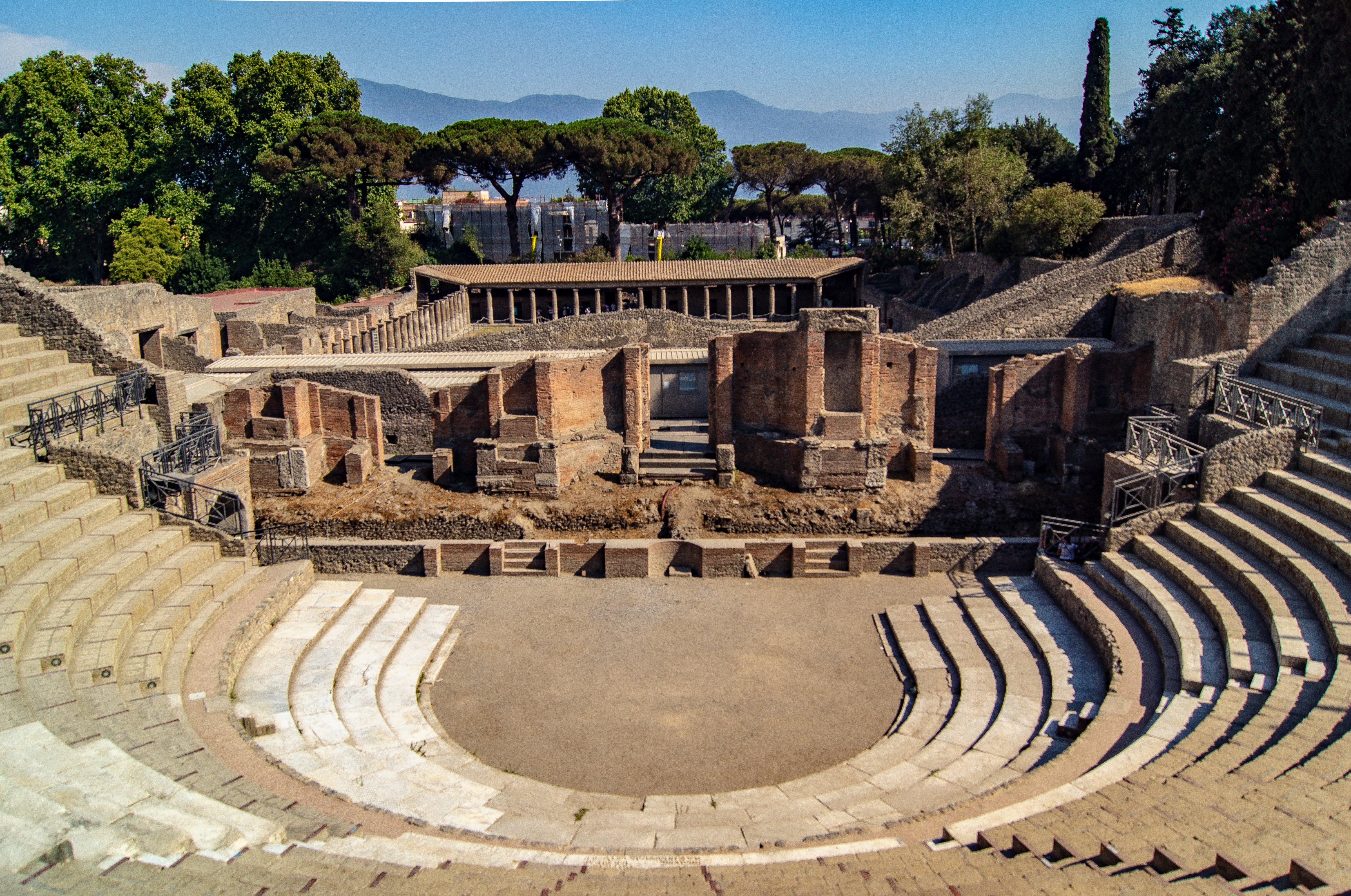 The Teatro Grande or ‘Large Theatre’ of Pompeii was built around the middle of the 2nd century BC