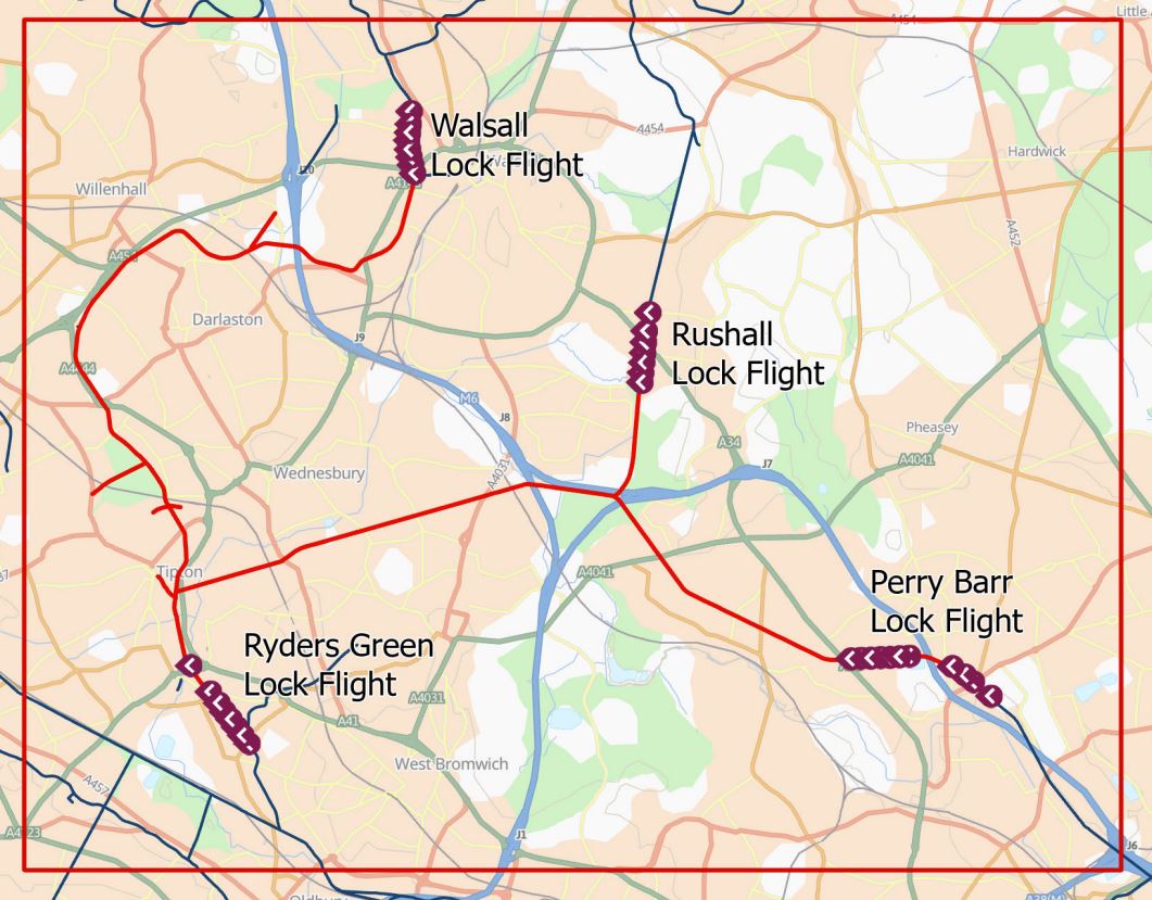 The affected area where people are urged to avoid the canal due to the spillage