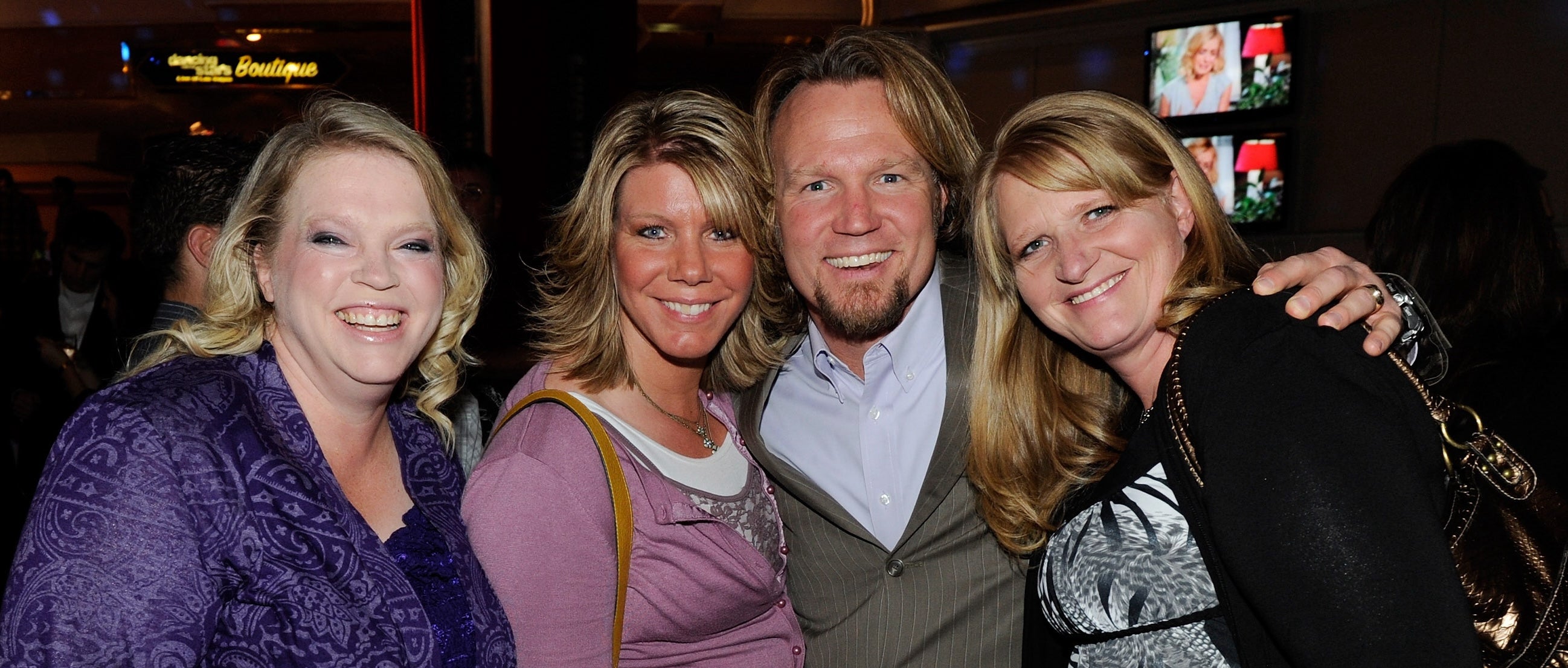 (L-R) Janelle Brown, Meri Brown, Kody Brown and Christine Brown