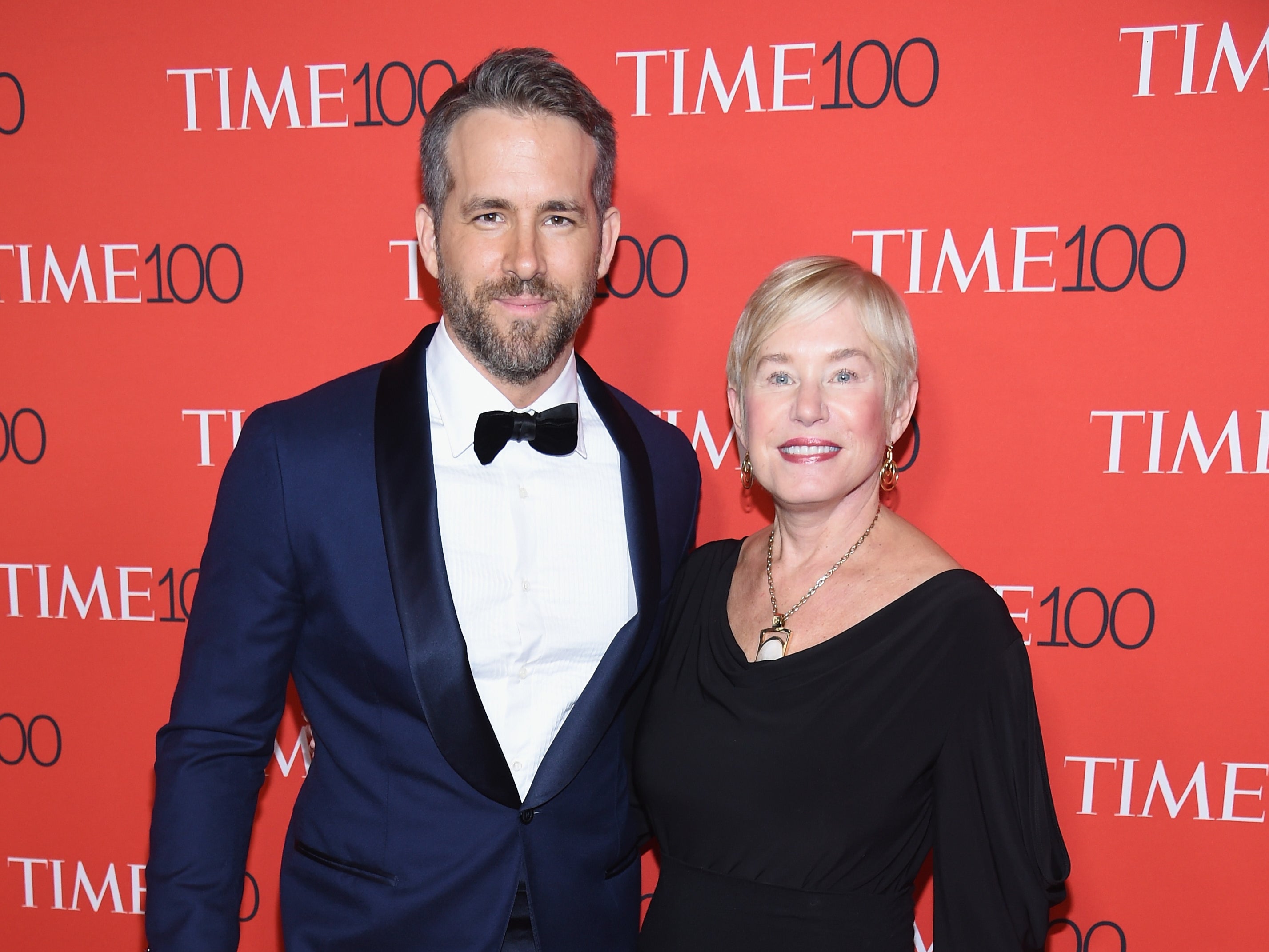 Ryan Reynolds poses with mother Tammy Reynolds at the 2017 Time 100 Gala in New York City