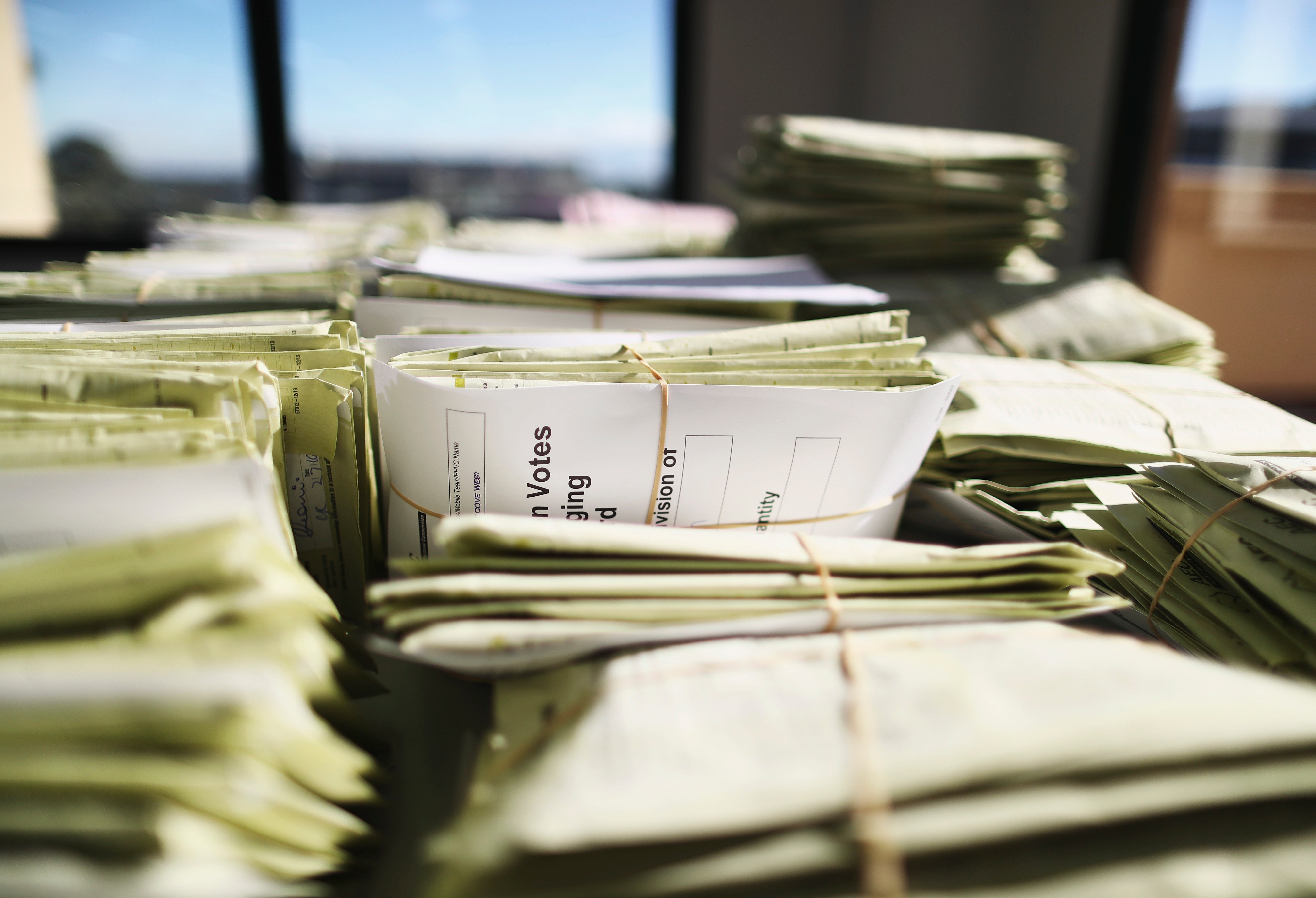 Representative: Voting cards are seen at the Gordon counting centre in Sydney, Australia