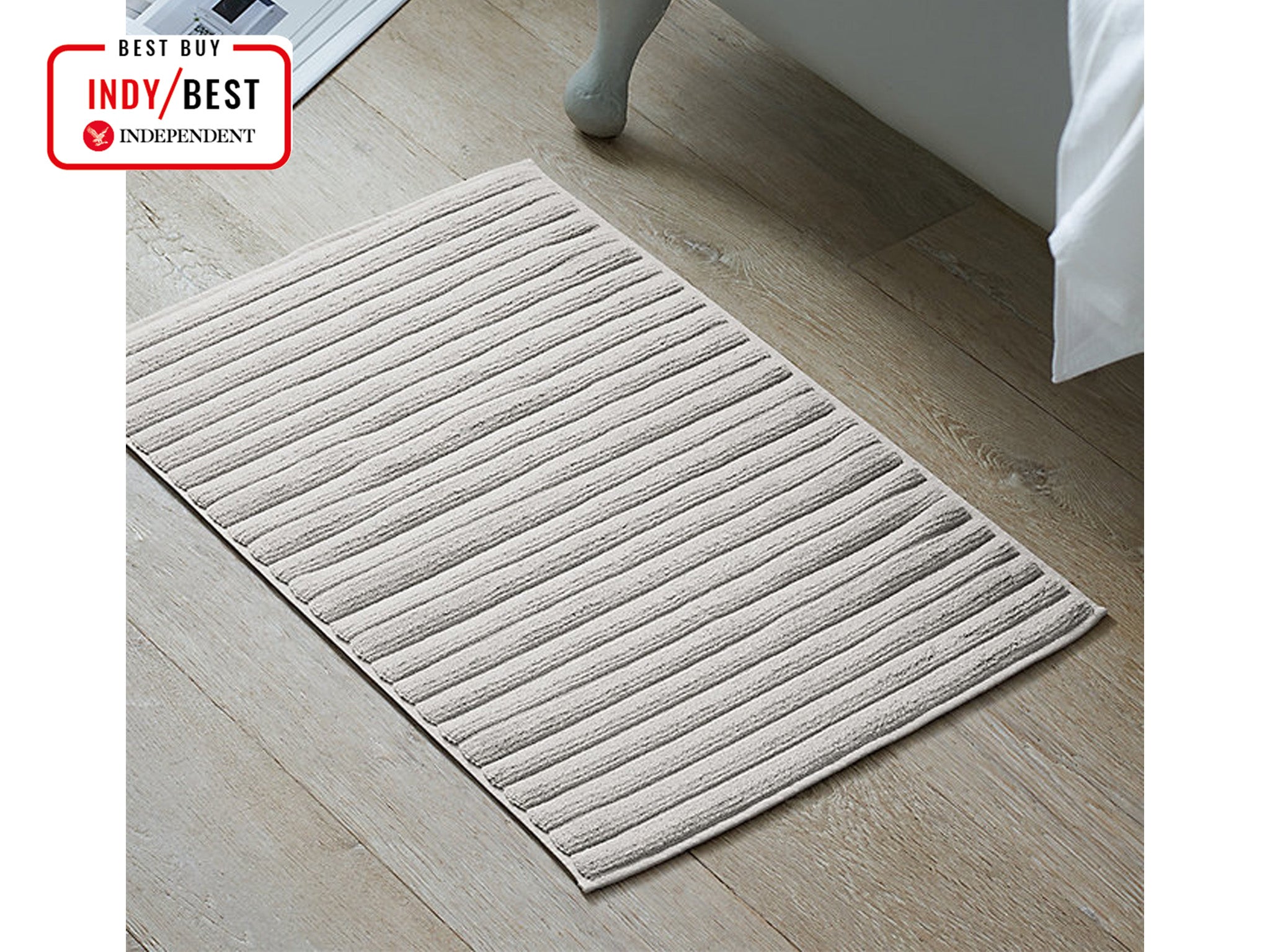 The White Company rib hydrocotton bath mat