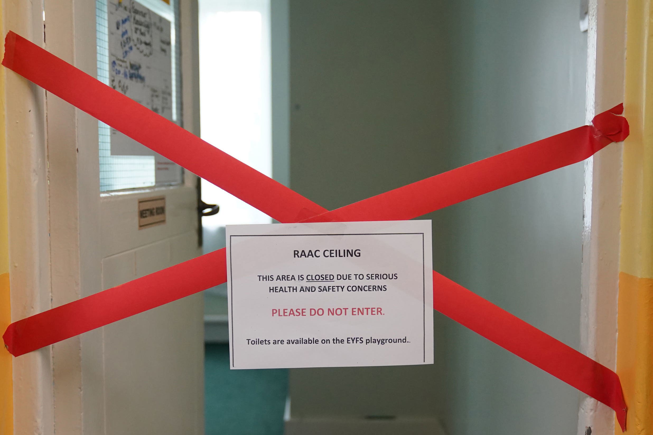 A schoolroom closed because of the Raac crisis (Jacob King/PA Wire)