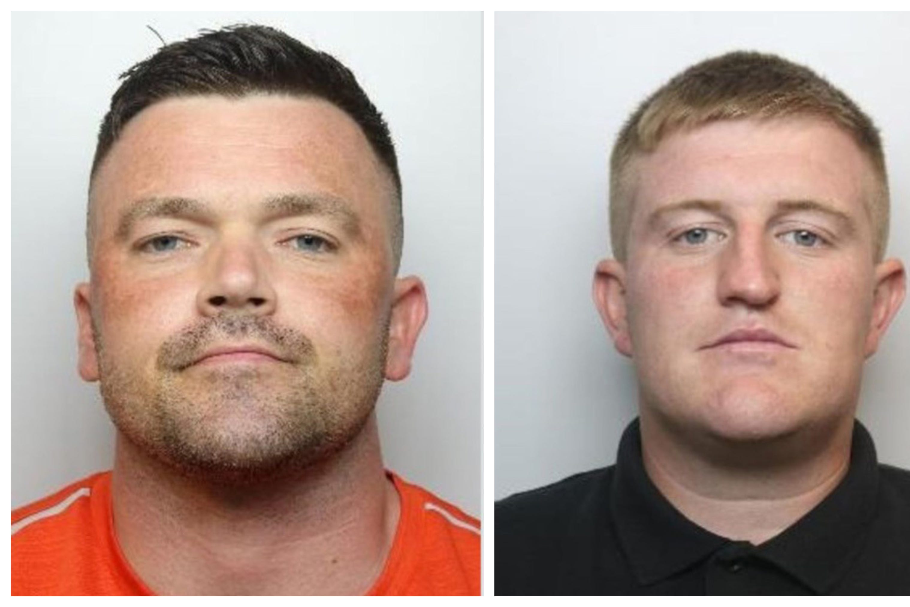 Billy Pemberton and Michael Whitehead have both been jailed for their parts in violent disorder across Rotherham (South Yorkshire Police/PA)