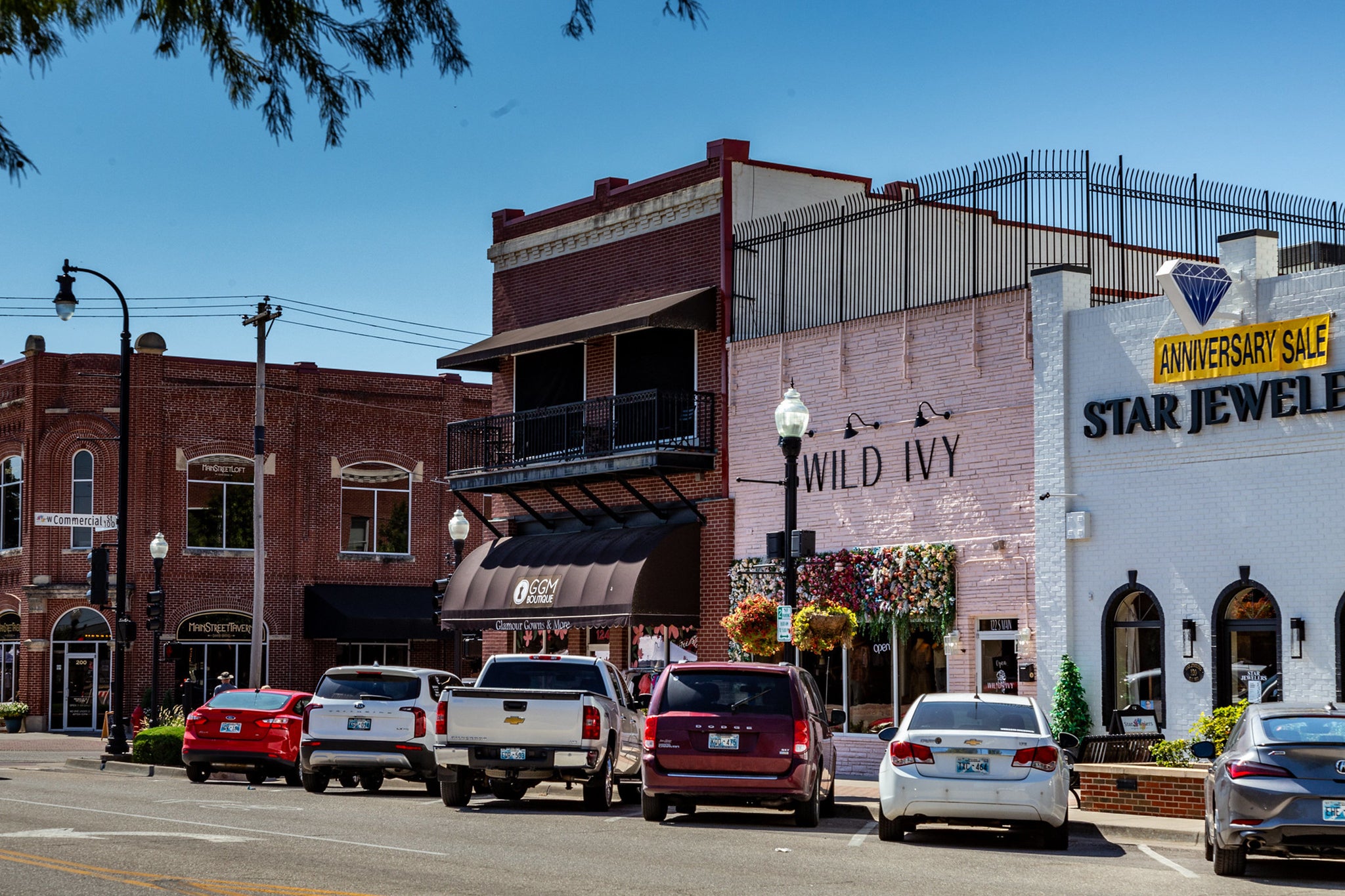 Main Street in Broken Arrow, Oklahoma, an affordable town in Tulsa County