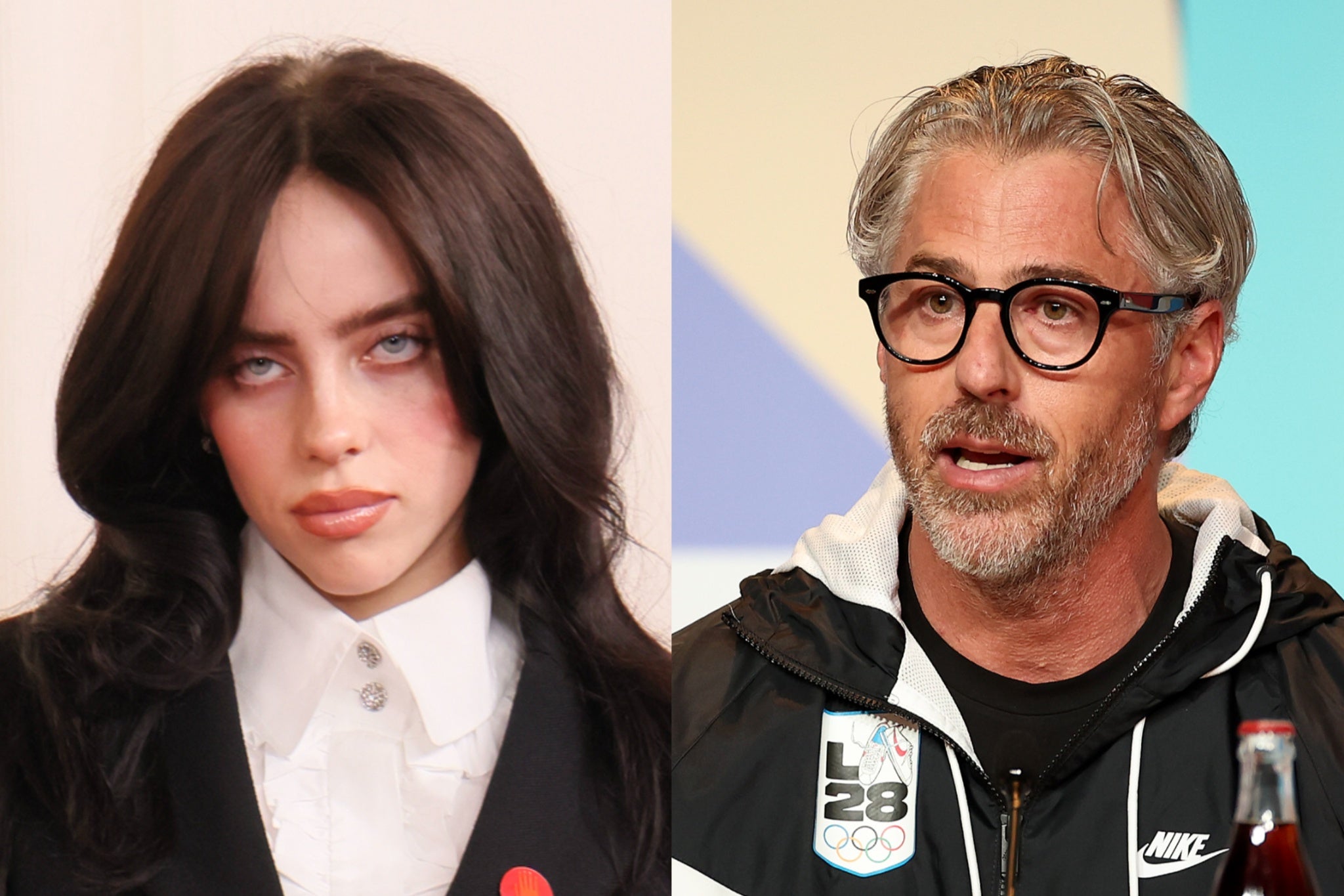 Billie Eilish and her former live booking agent Casey Wasserman. They have parted ways after accusations of his affairs.