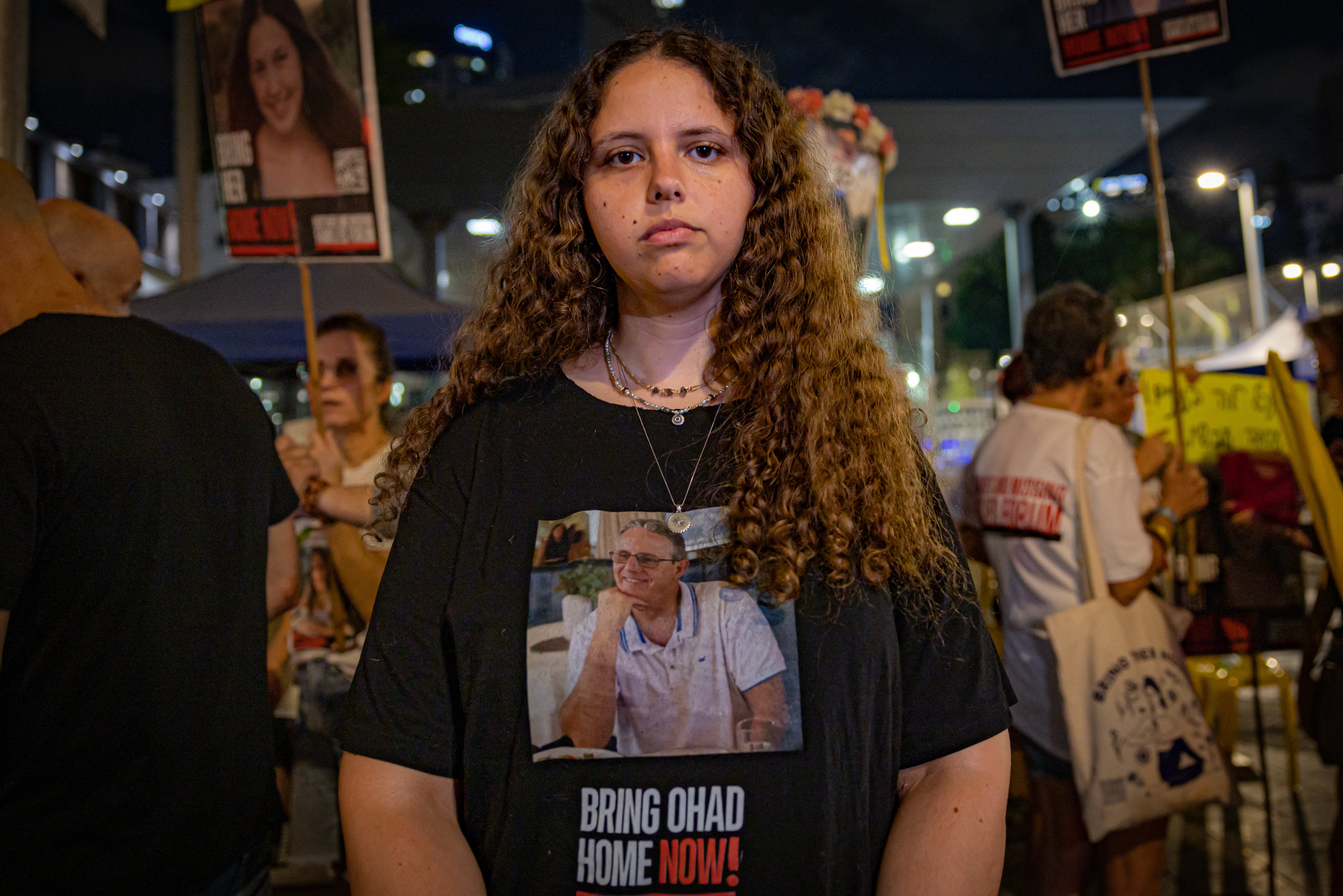 Yulie Ben Ami, whose parents Ohad, 55 and mother Raz, 57 were kidnapped by Hamas