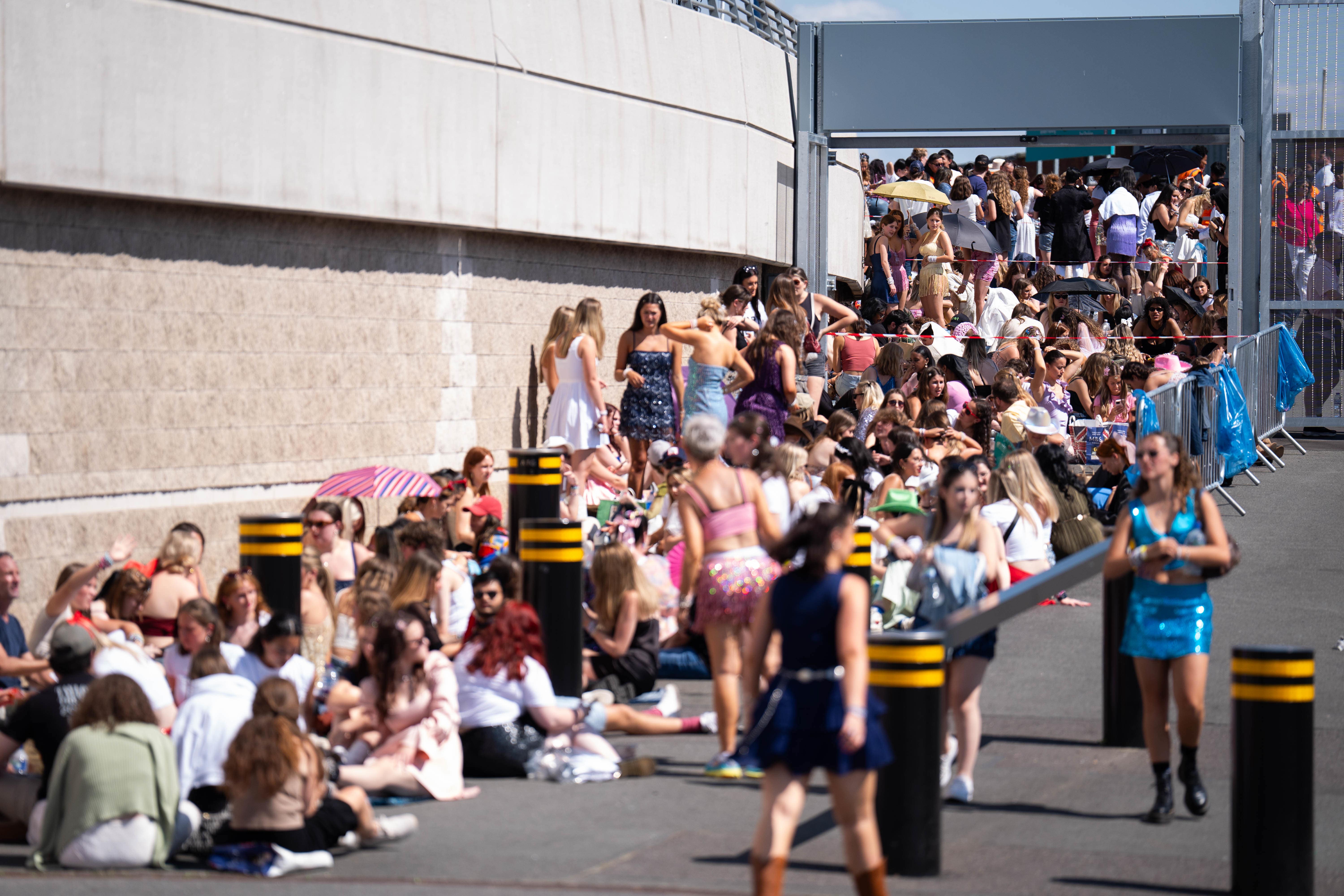 Swifties queue outside Wembley Stadium (James Manning/PA)