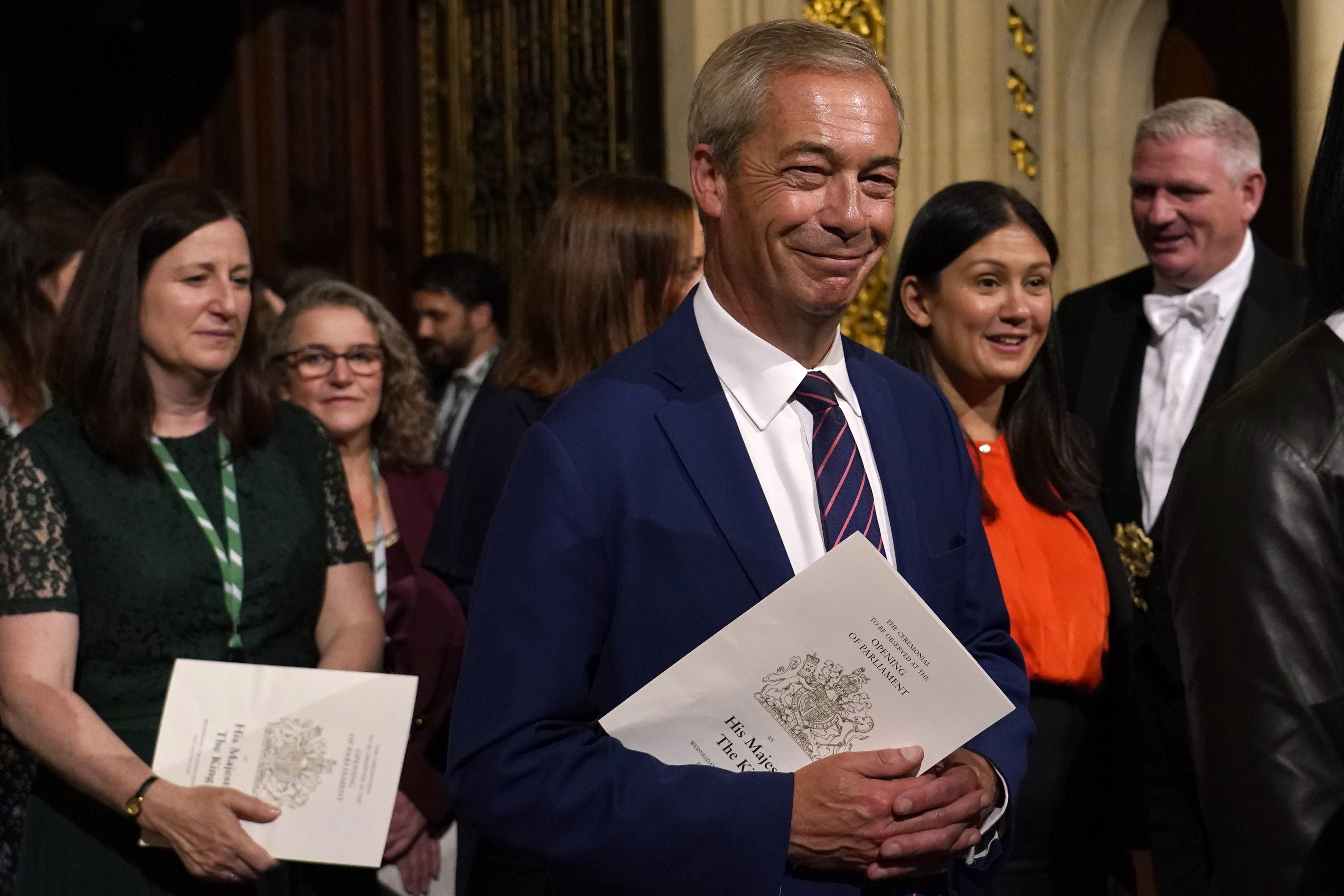 Reform UK leader Nigel Farage is receiving almost £98,000 a month for presenting GB News, according to a list of MPs’ registered financial interests (Alberto Pezzali/PA)