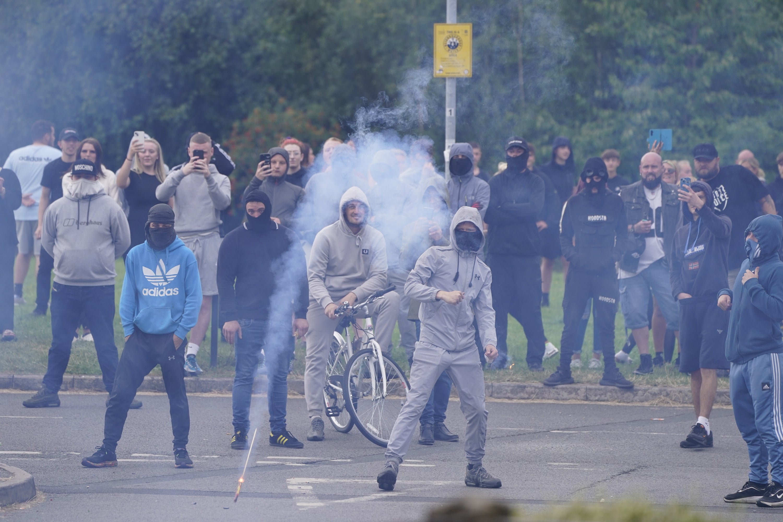 Disorder near the Holiday Inn Express in Rotherham earlier this month