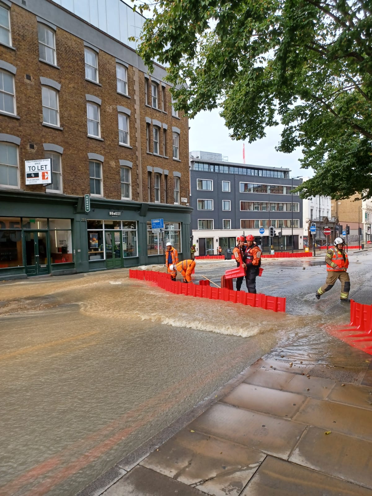 Crews trying to divert flood water near King’s Cross station