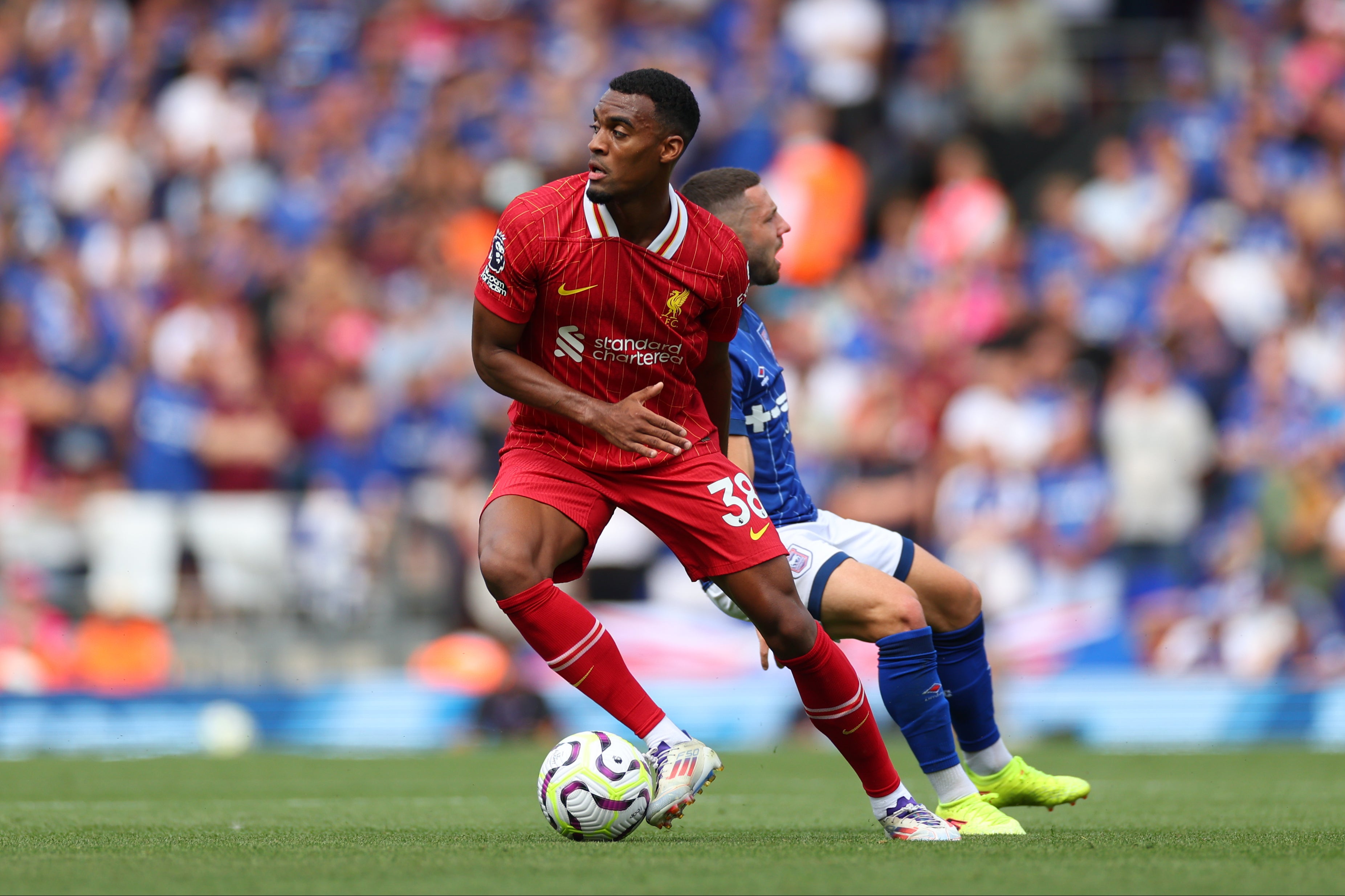 Ryan Gravenberch was used as Liverpool’s deepest midfielder in the opening weekend win over Ipswich