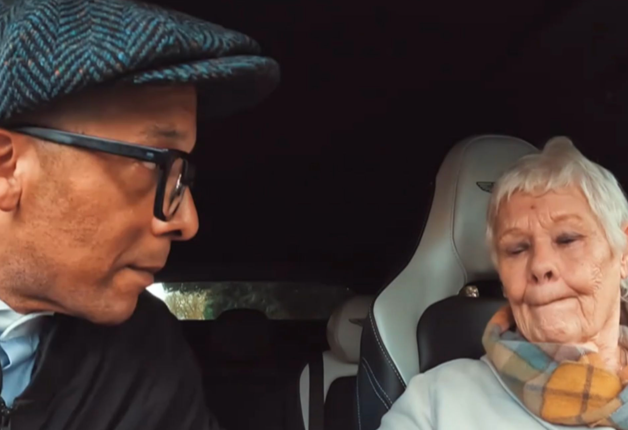 Blades and Dench in his car, before going to see Dench’s old house