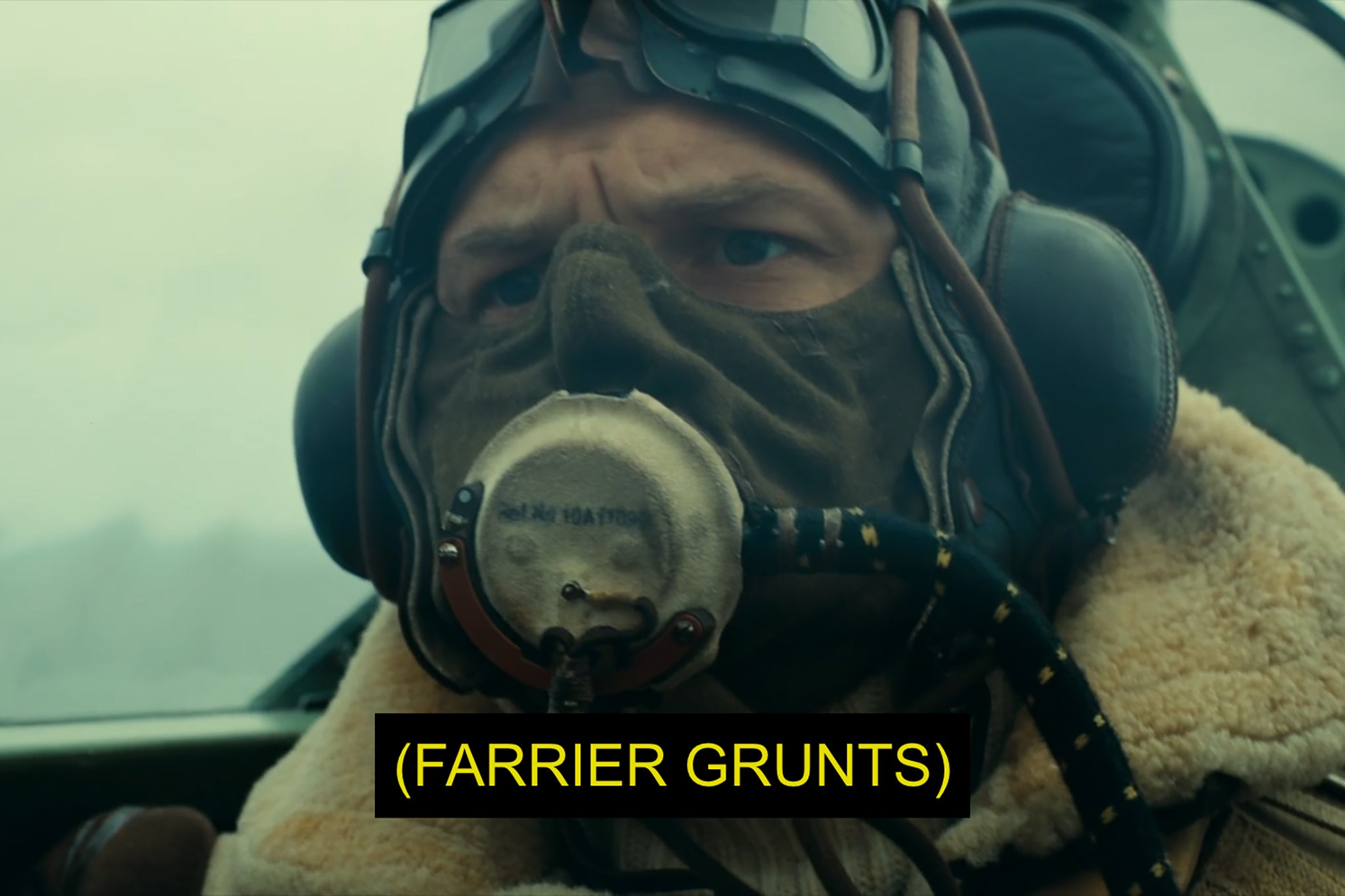 Sorry what? Tom Hardy as a difficult-to-hear Royal Air Force pilot in Christopher Nolan’s ‘Dunkirk’