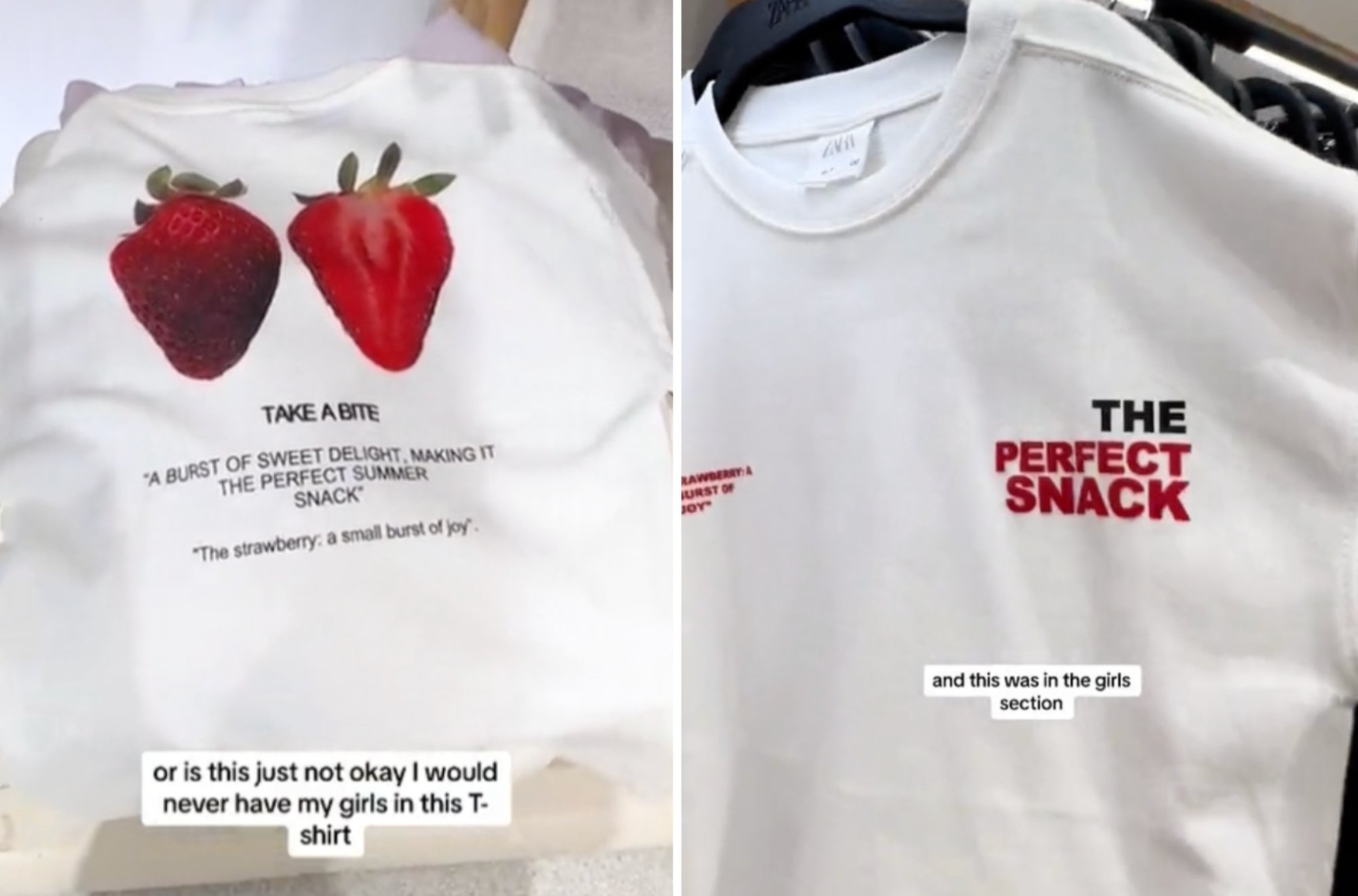 Zara removed a girls’ T-shirt after complaints