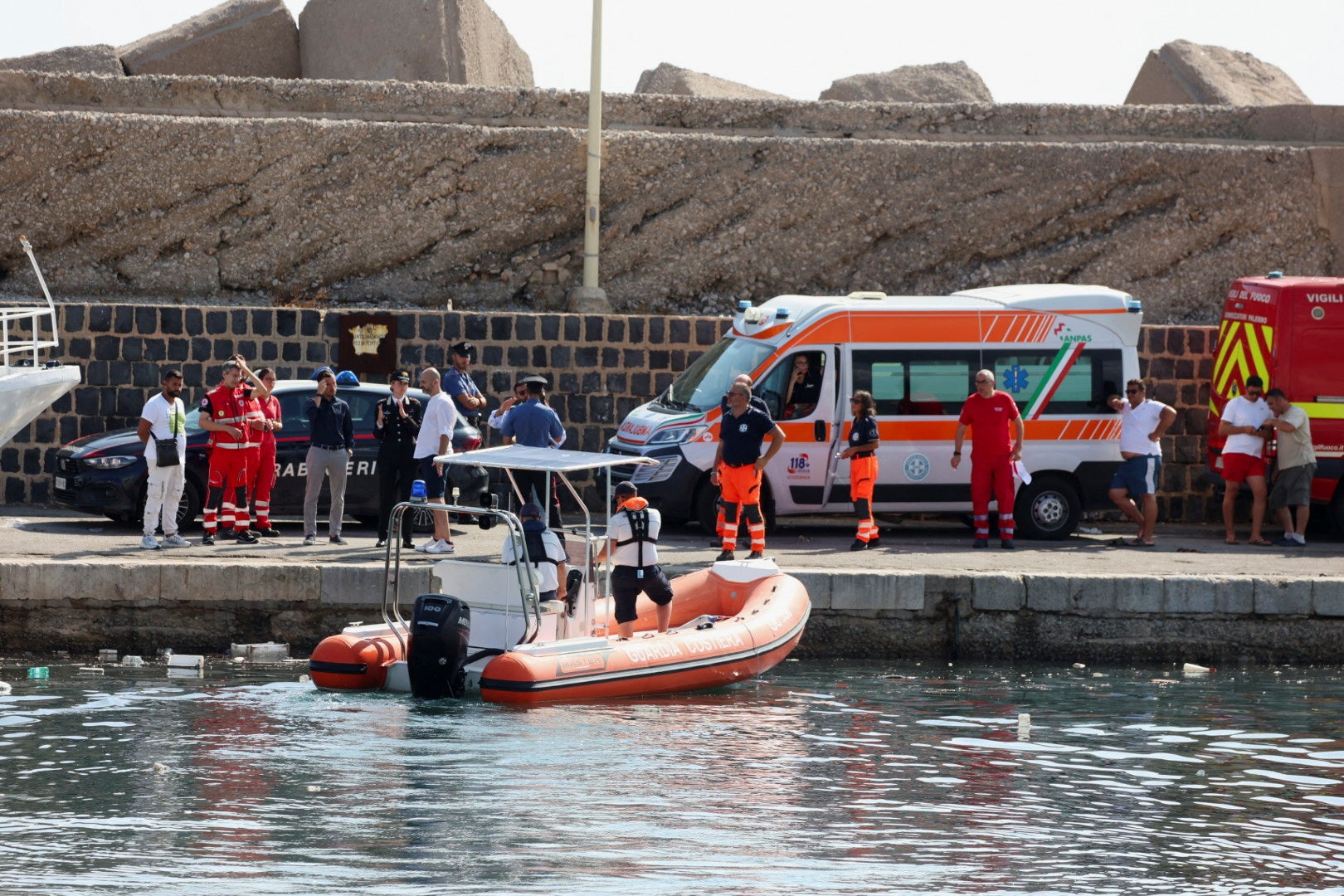 Emergency and rescue services work near the scene