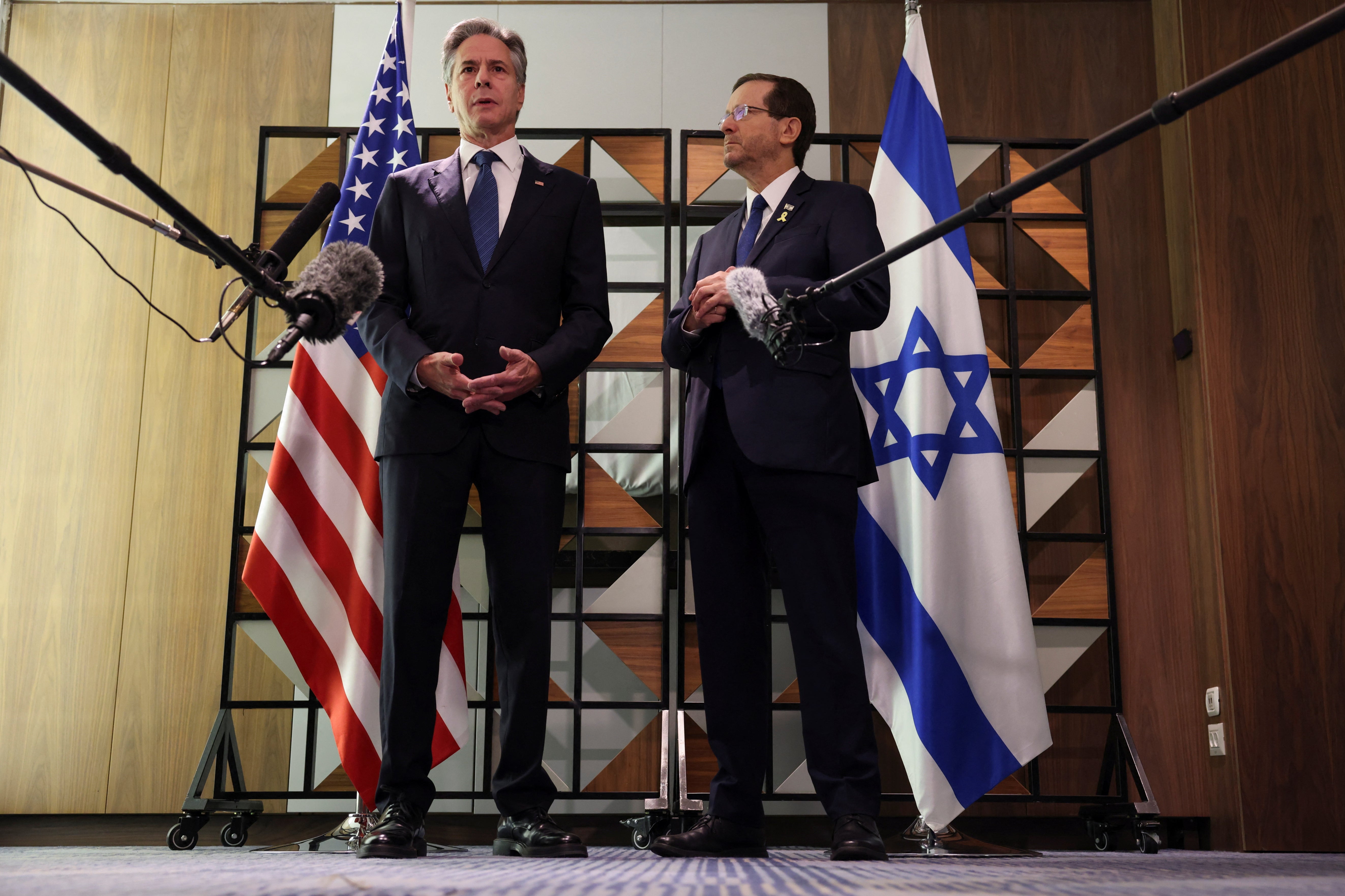 Antony Blinken with Israel’s president Isaac Herzog