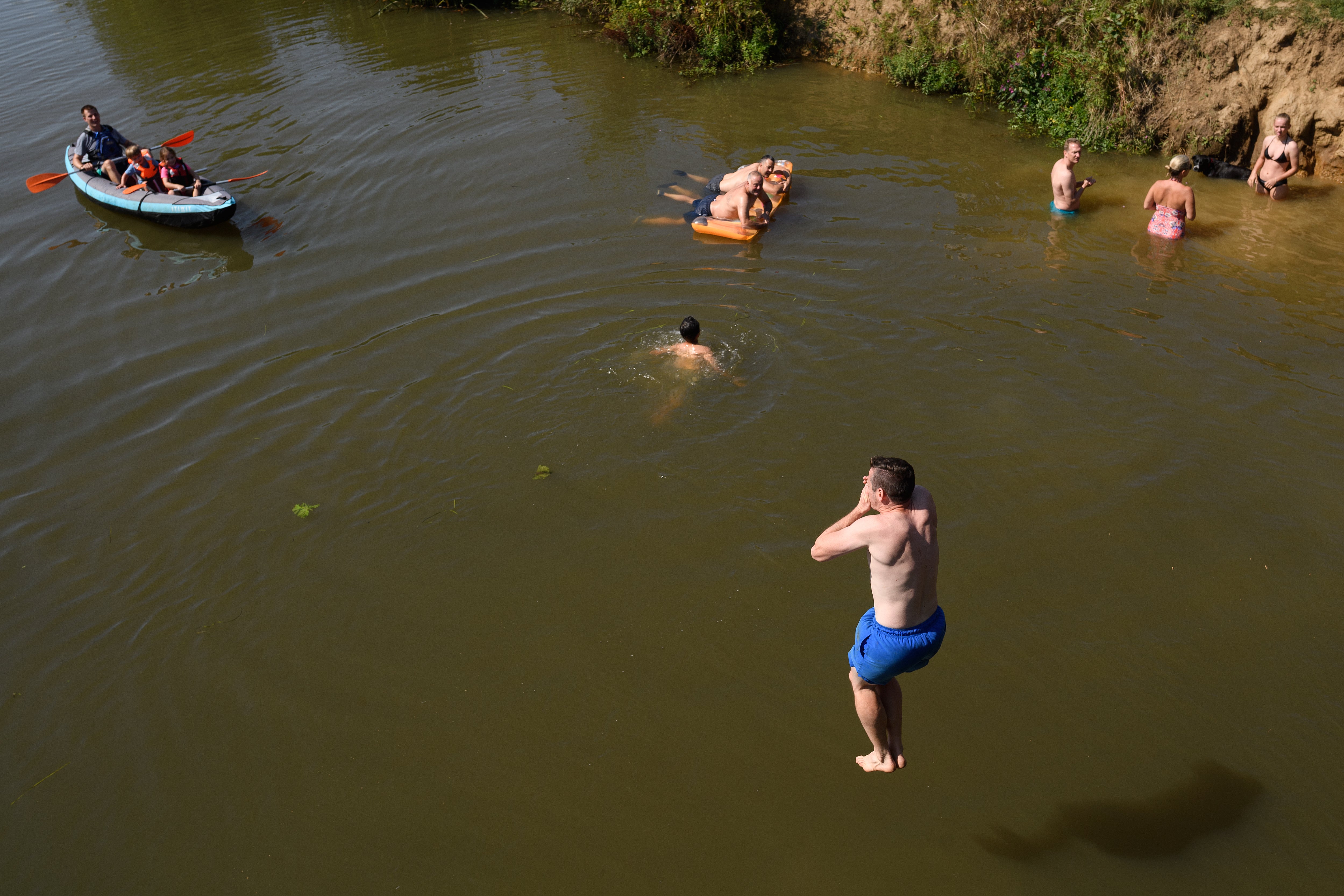 People swimming the the River Medway