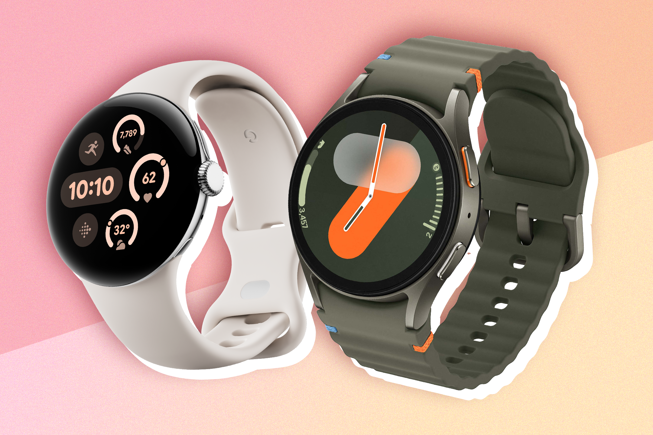 The Pixel Watch (left) is available in two sizes for the first time this year