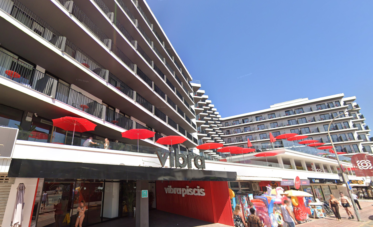 The 19-year-old fell from the sixth floor of Hotel Vibra District in Ibiza on Tuesday morning