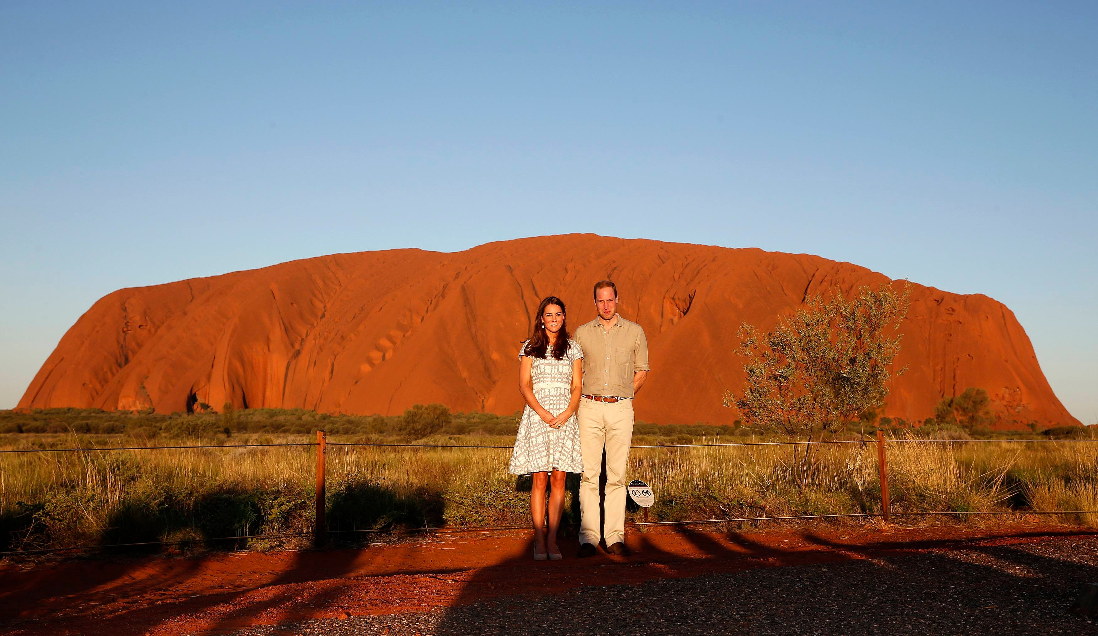 William and Kate visited Uluru in 2014 during their first offical overseas trip with son George