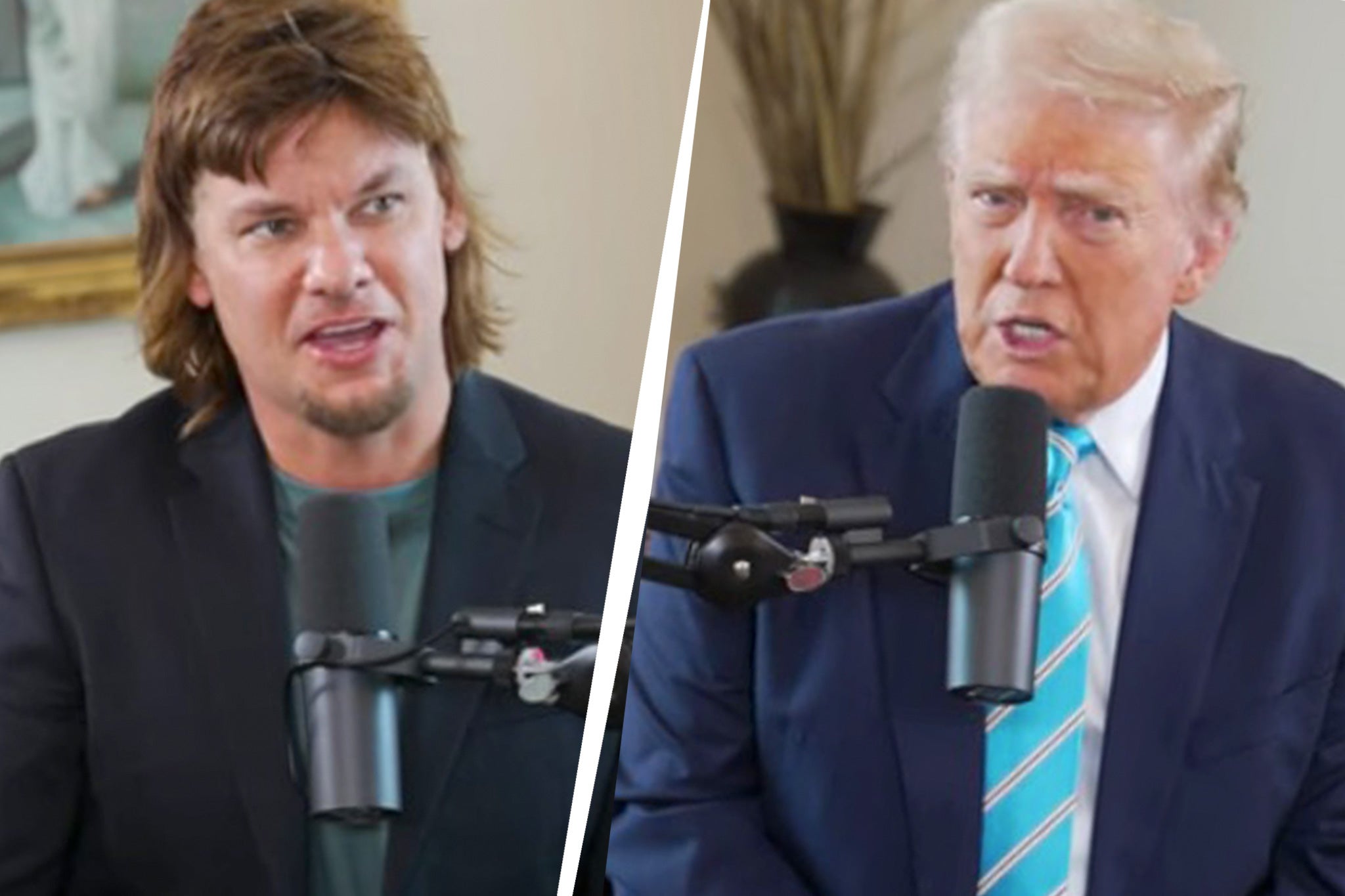 Donald Trump sat down for an interview with comedian Theo Von at his Bedminster country club