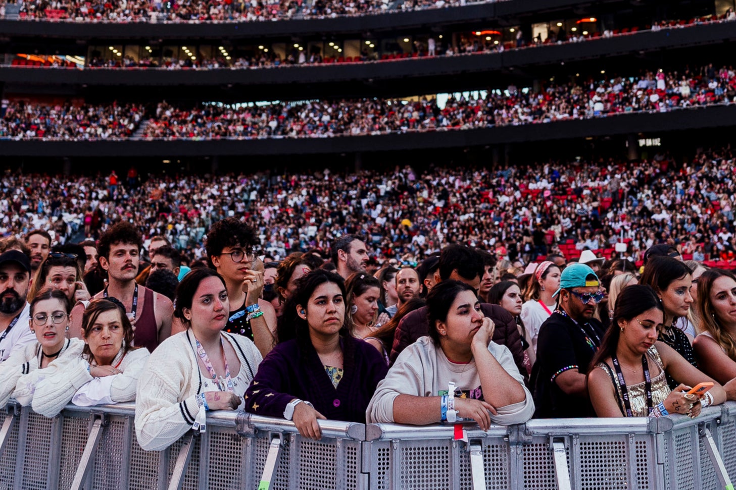 A crowd at the Estadio da Luz in Lisbon during Taylor Swift’s Eras Tour show