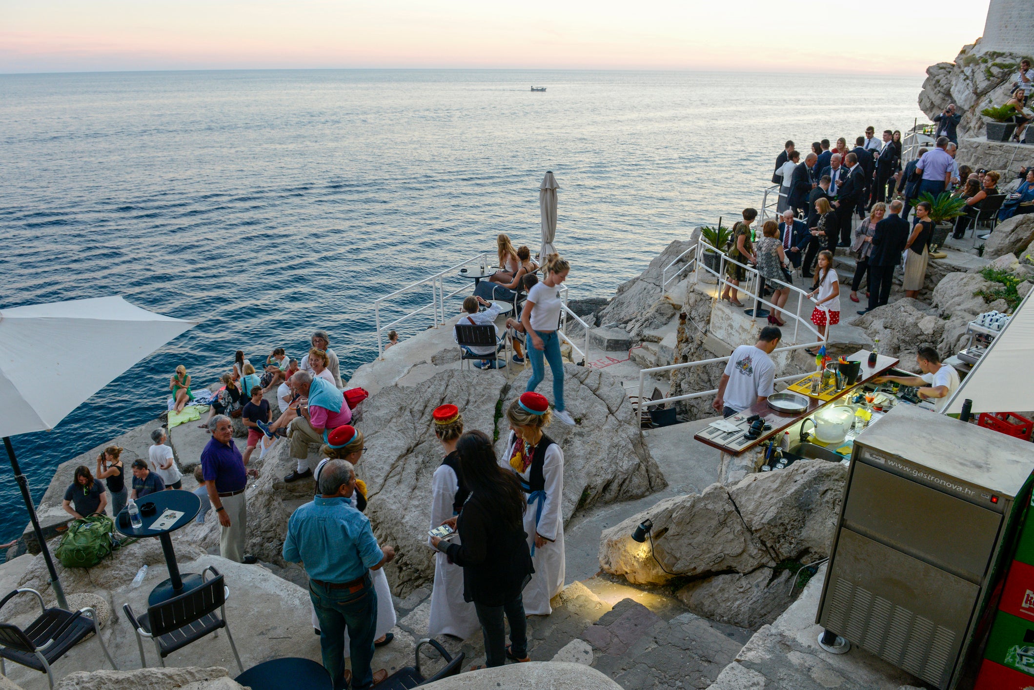 Need a break from walking? Stop at Dubrovnik’s bars that are integrated into the cliffside