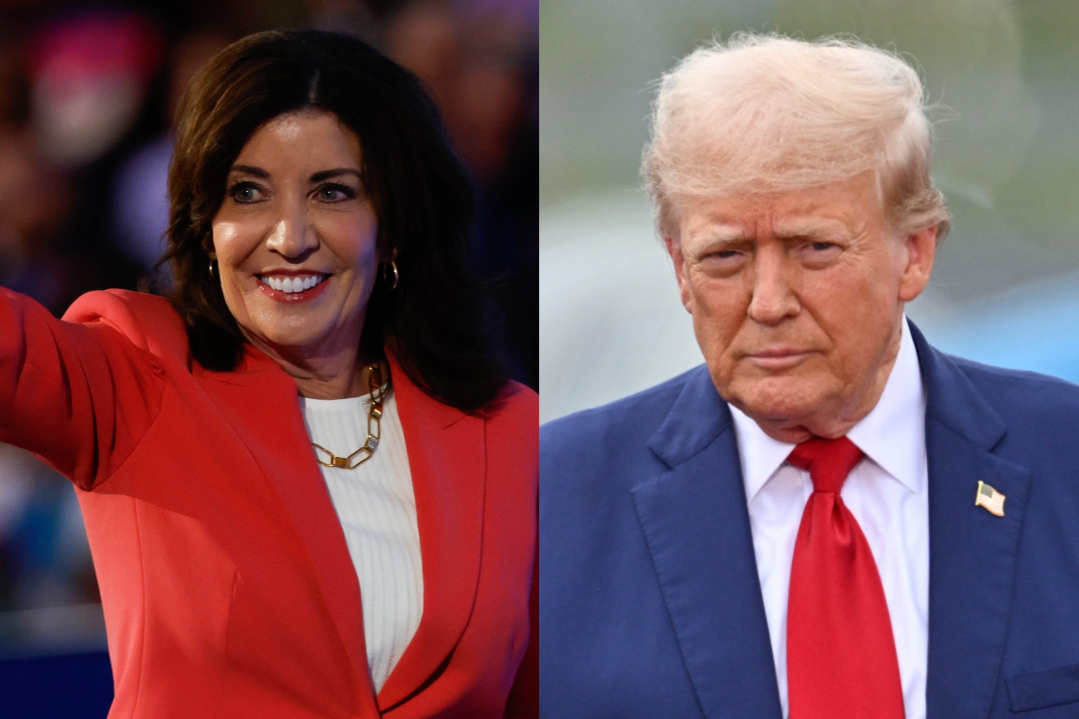 Former President Donald Trump responded on Truth Social to criticism from New York Governor Kathy Hochul who called him a fraud