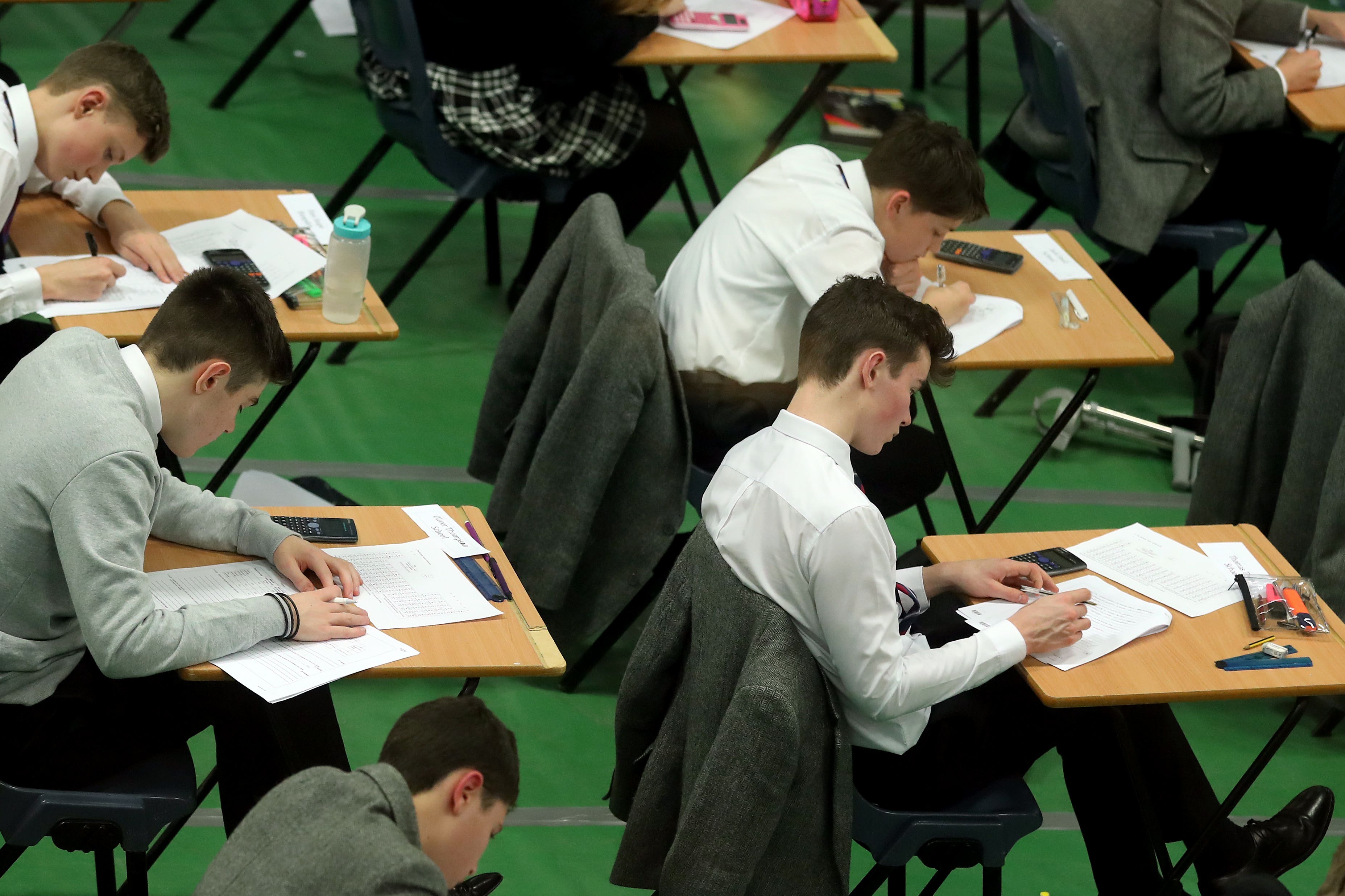 Many of the pupils who are receiving their GCSE results were in Year 7 when schools closed due to the pandemic (PA)