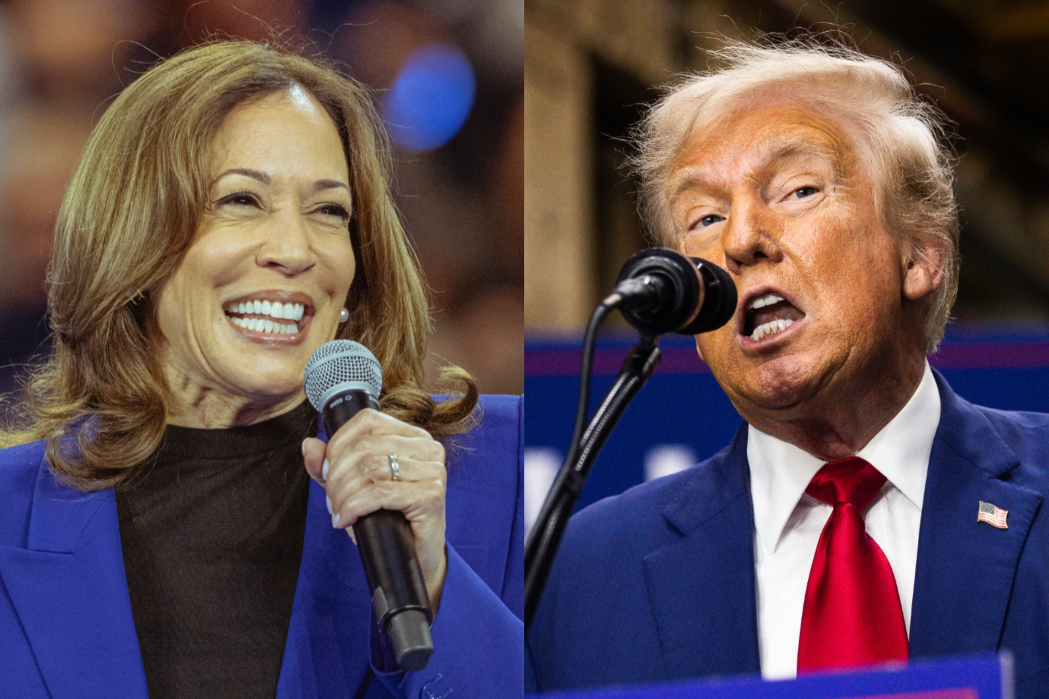 Presidential hopefuls Kamala Harris and Donald Trump take the mic