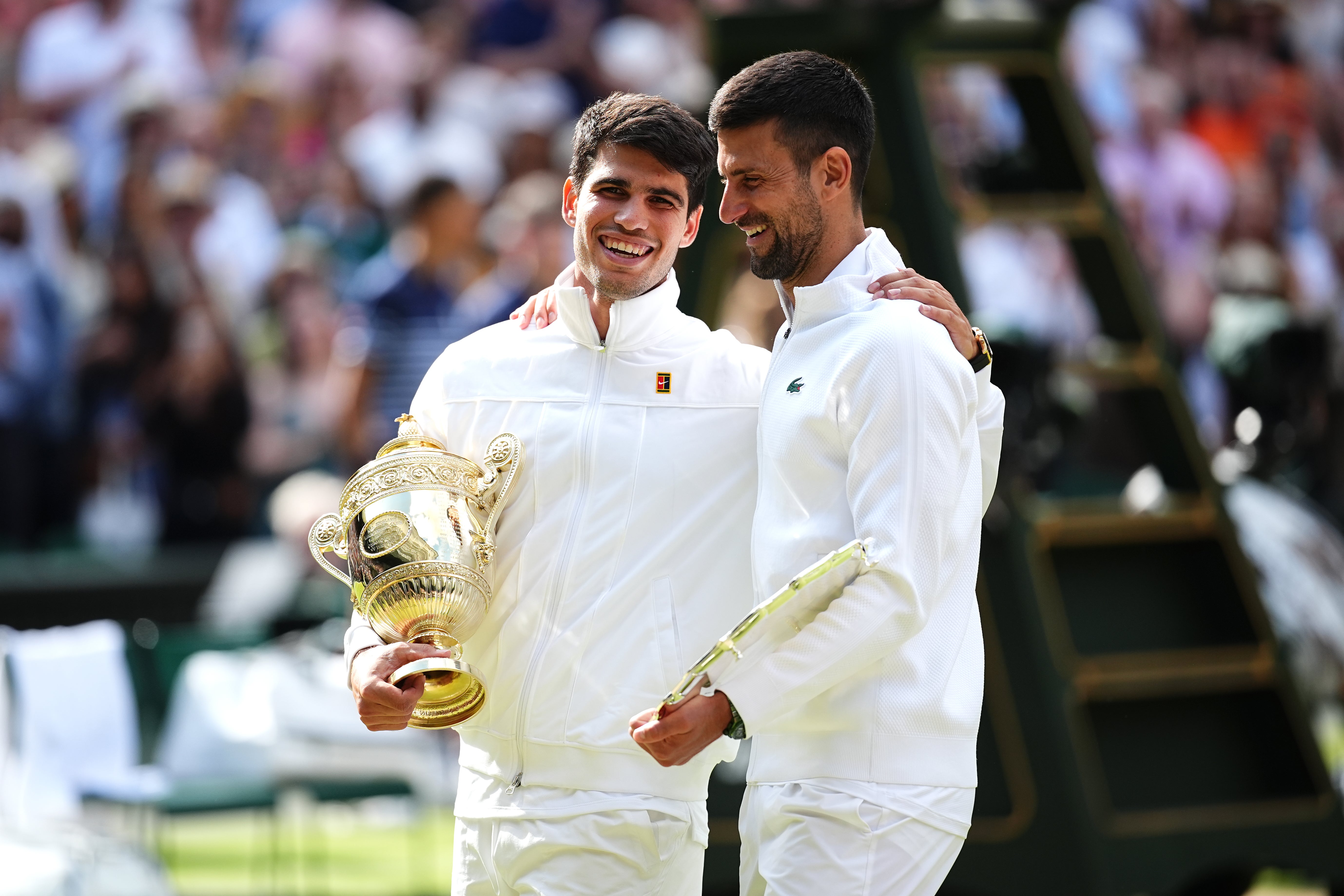 Novak Djokovic’s rivalry with Carlos Alcaraz has captivated men’s tennis (Aaron Chown/PA)