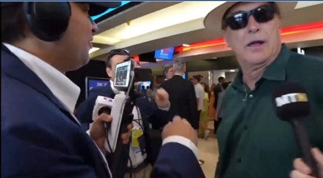 Lindell shaved his trademark mustache to “infiltrate” the DNC, where he was caught on camera initiating a verbal spat with a 12-year-old