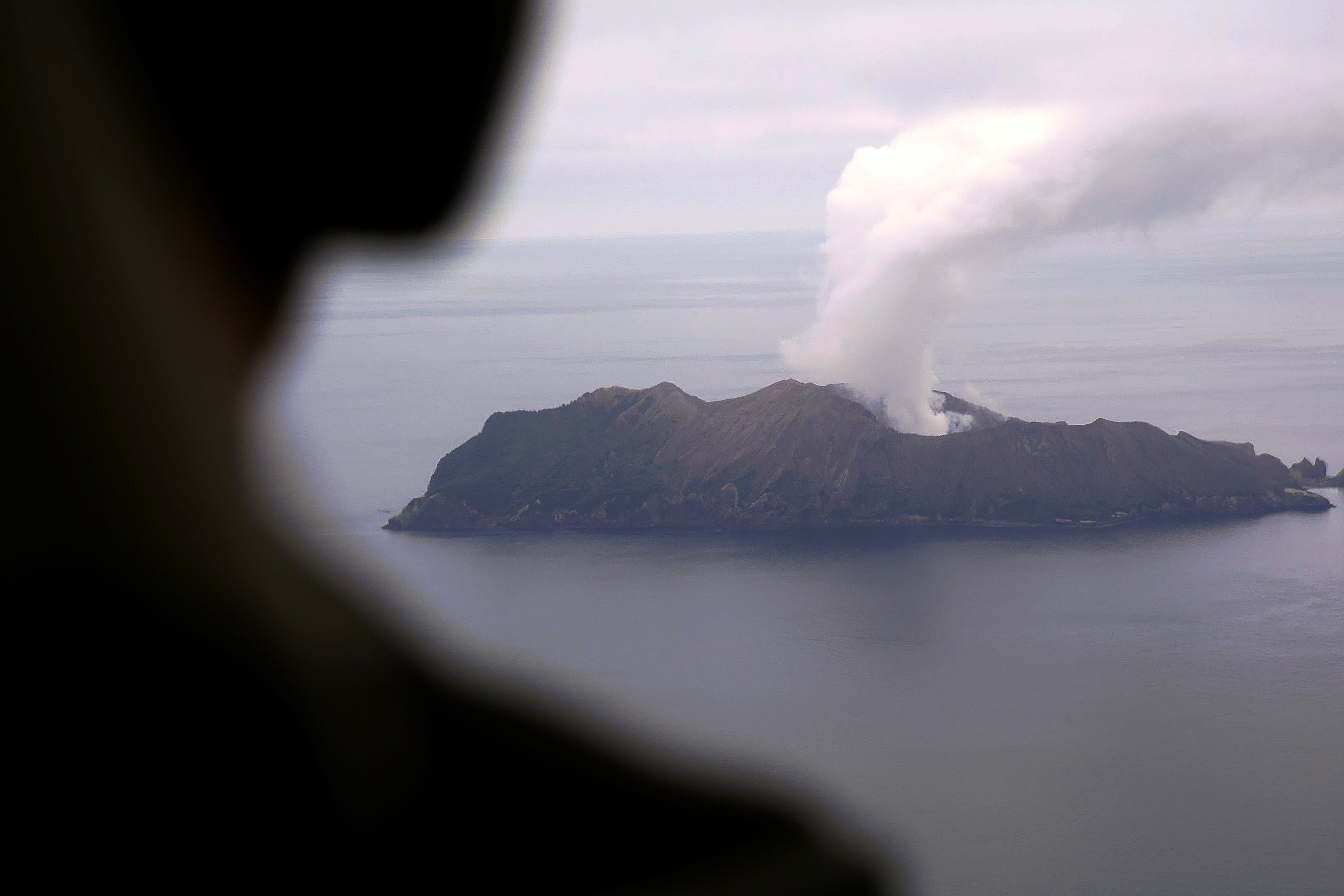 Steam rising from the Whakaari White Island volcano in New Zealand on Thursday