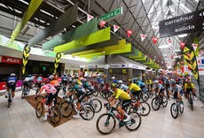 Vuelta a Espana stage bizarrely starts inside a Spanish supermarket