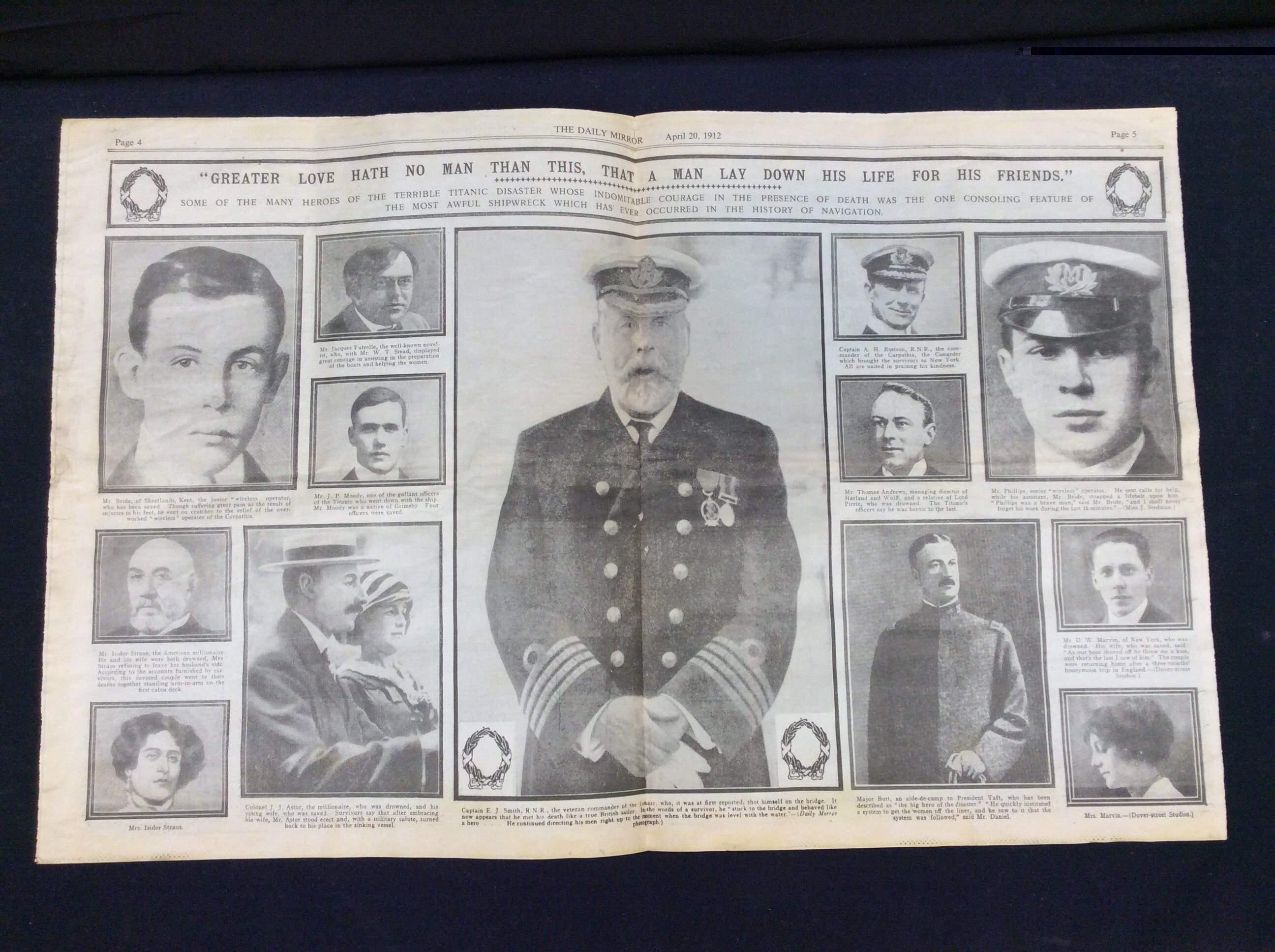 The newspaper included a double spread featuring some of the victims of the disaster.