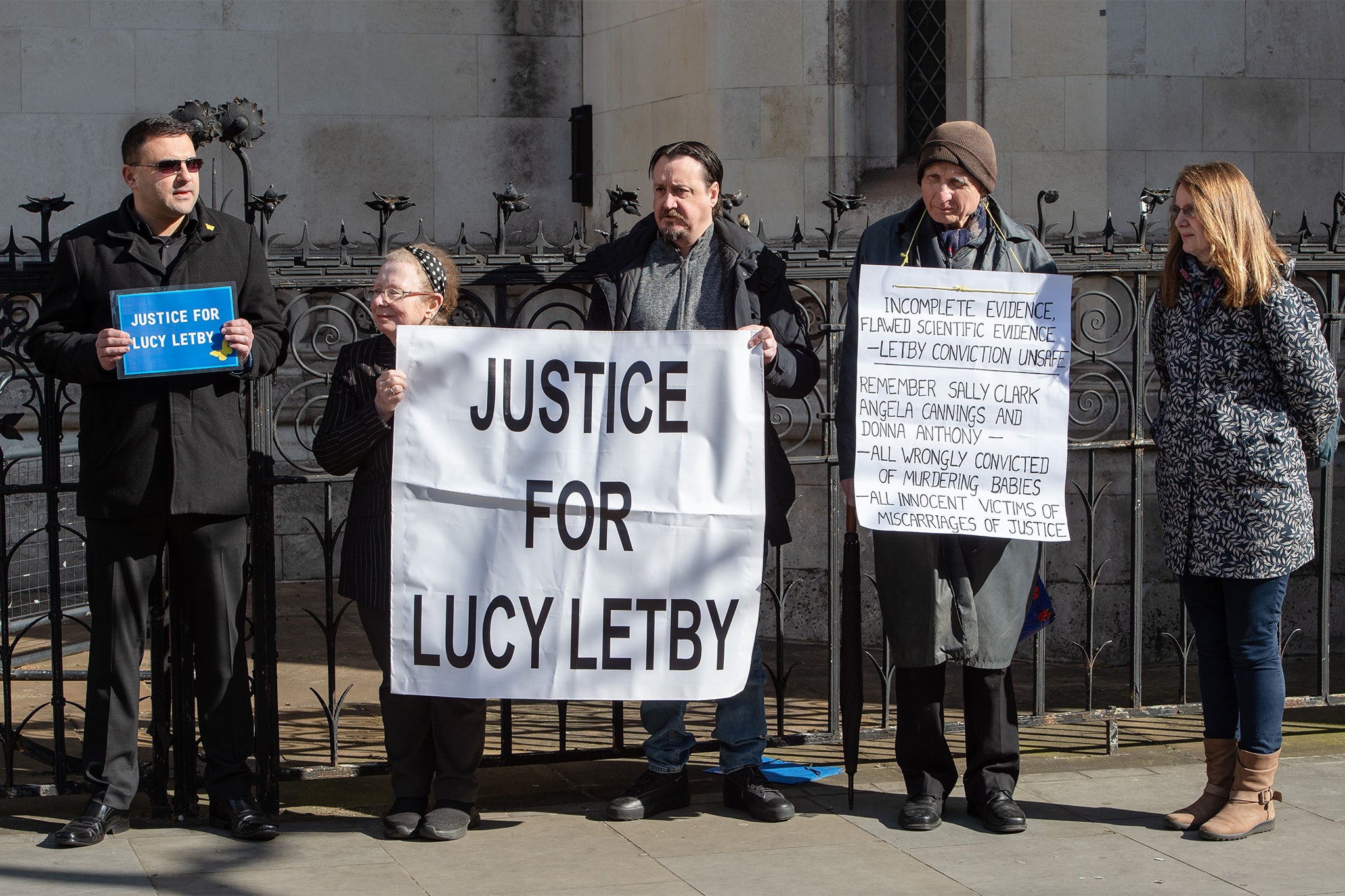 Supporters of Letby outside the High Court in London during her appeal hearing