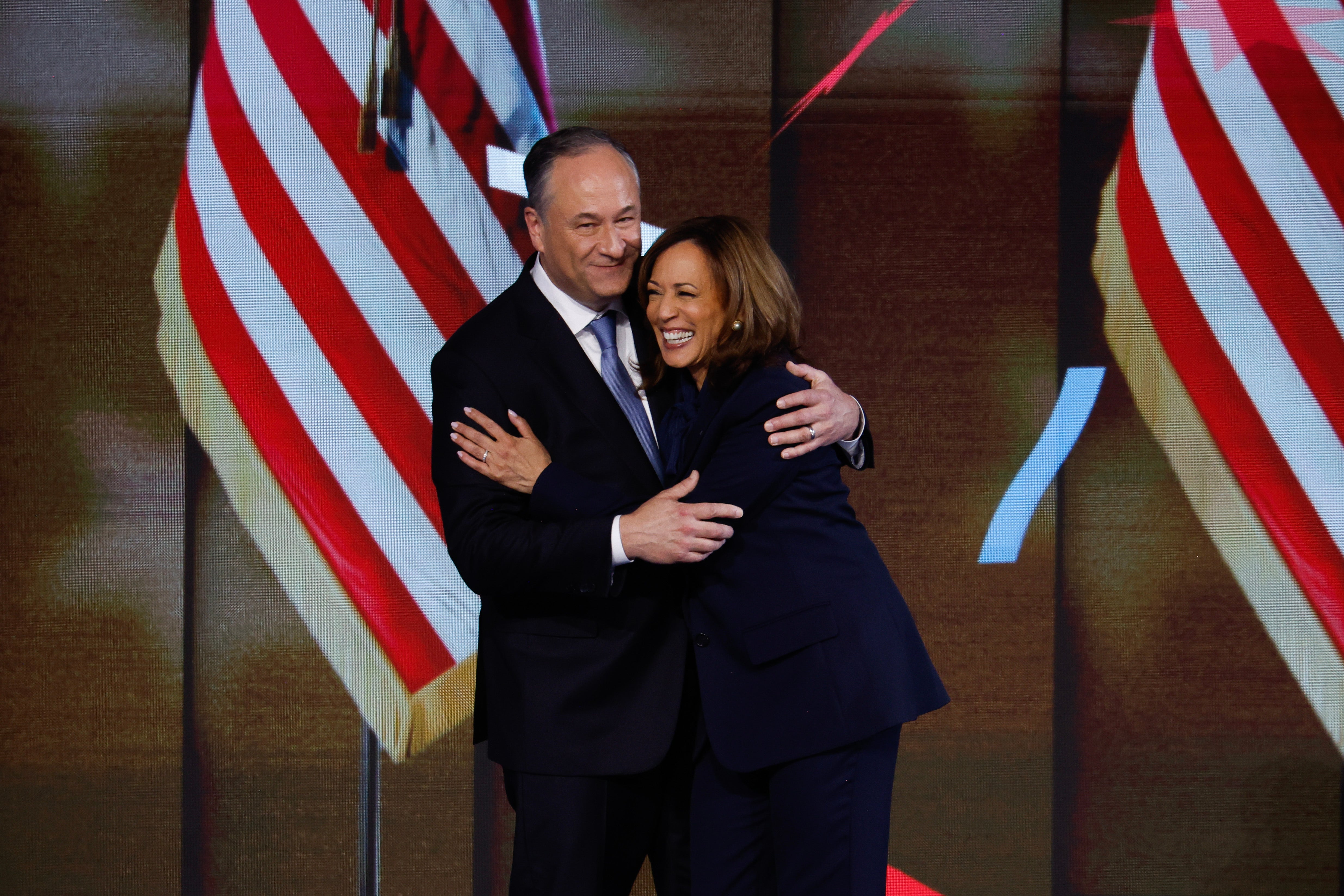 Kamala Harris pictured with her husband, Doug Emhoff