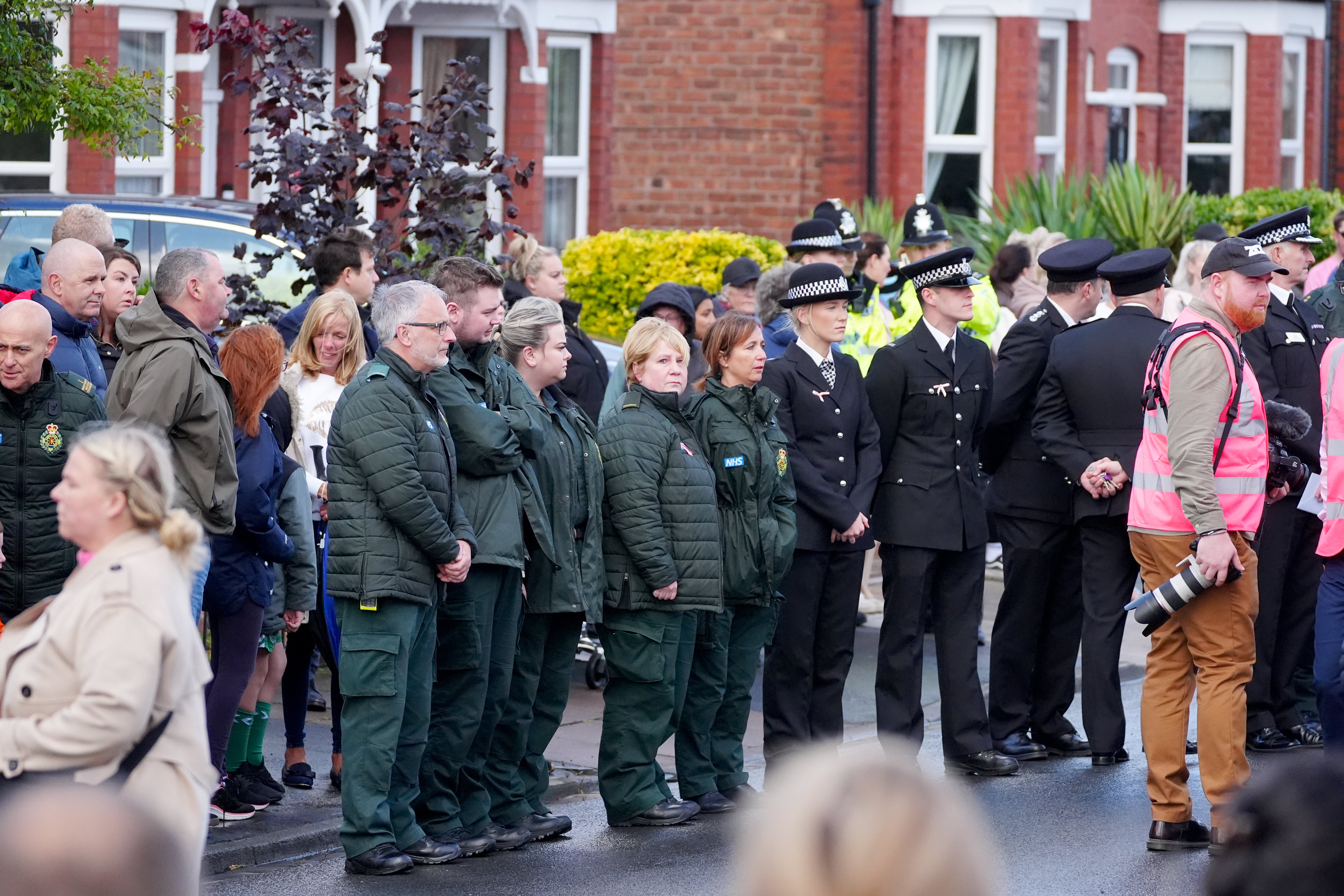 Emergency services arrived to pay their respects, days after King Charles arrived in Southport to meet them