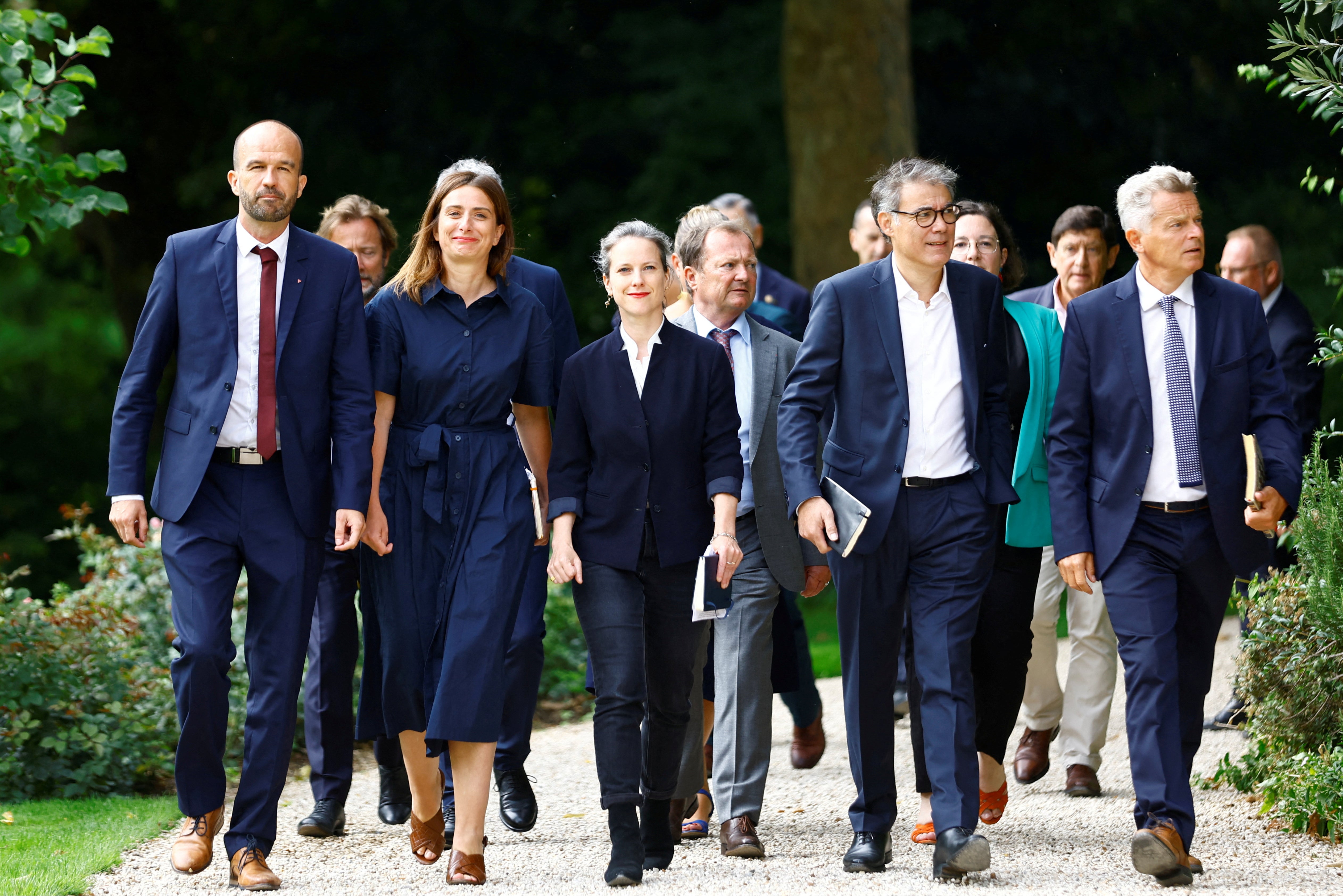 France’s Nouveau Front Populaire (NFP) candidate to be named prime minister Lucie Castets, centre