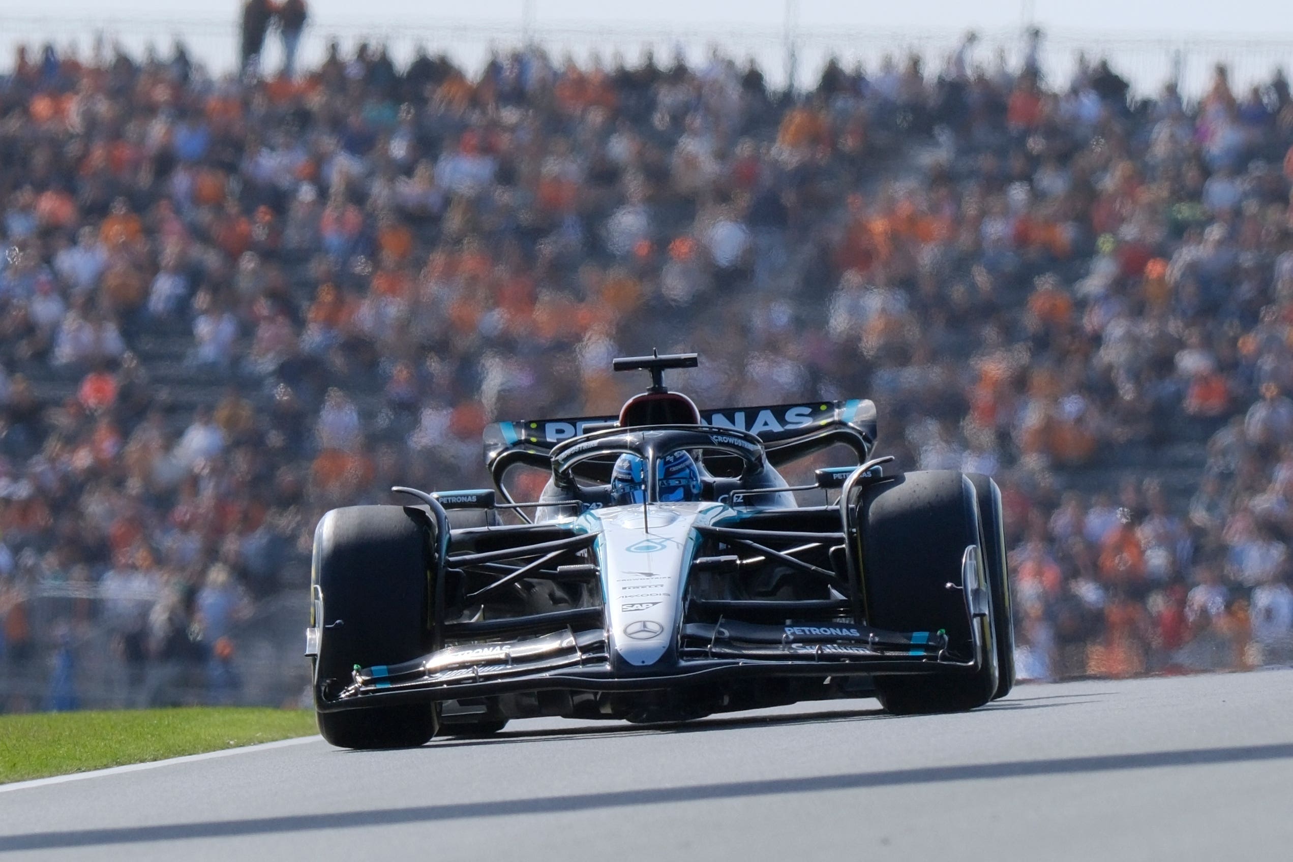 Mercedes driver George Russell finished fastest in second practice (Patrick Post/AP)