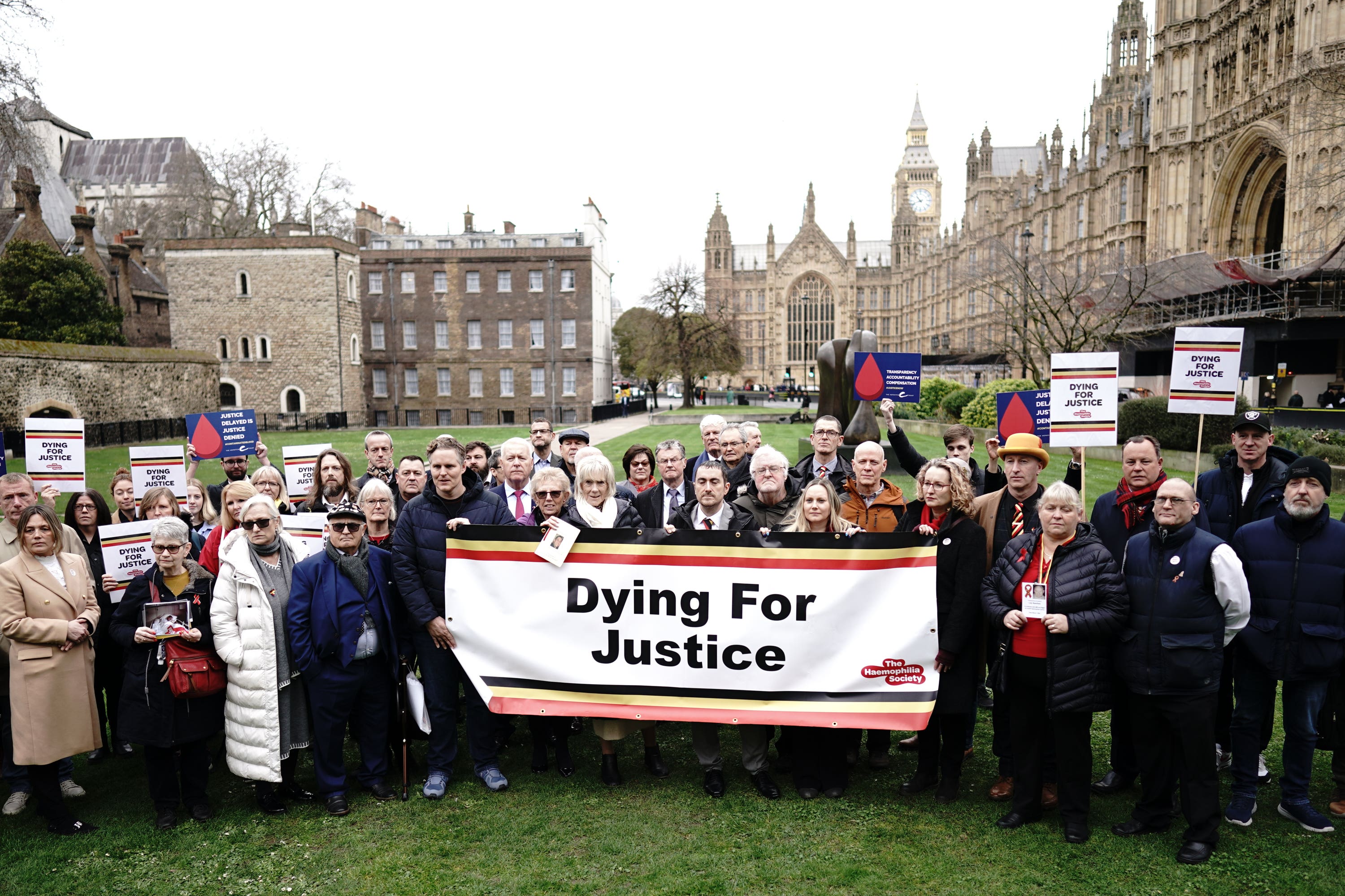 Infected blood victims and their families campaigned for compensation payments (Aaron Chown/PA)