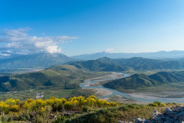 <p>View point: Looking down over the Vjosa river </p>