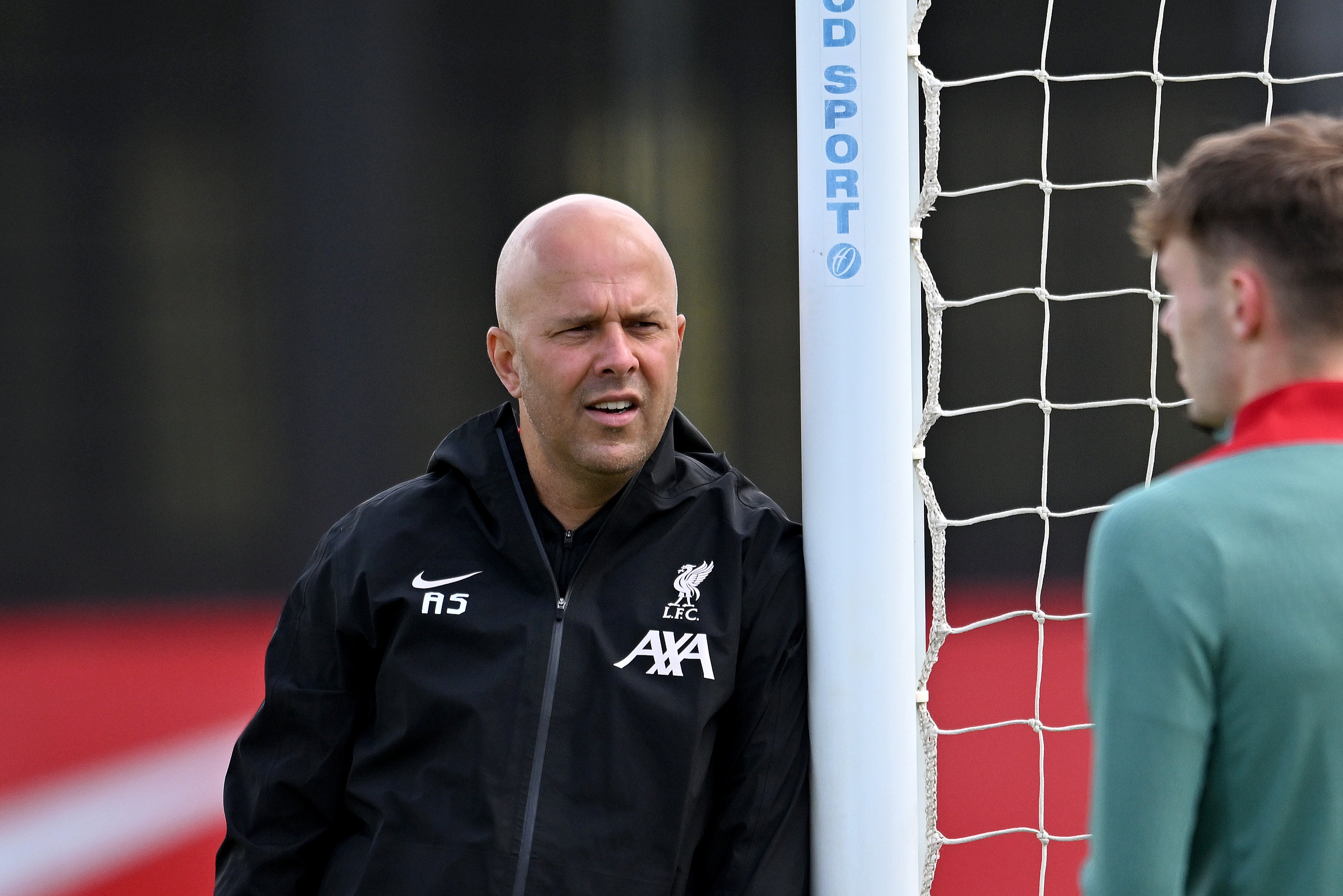 <p>Arne Slot head coach of Liverpool during a training session</p>