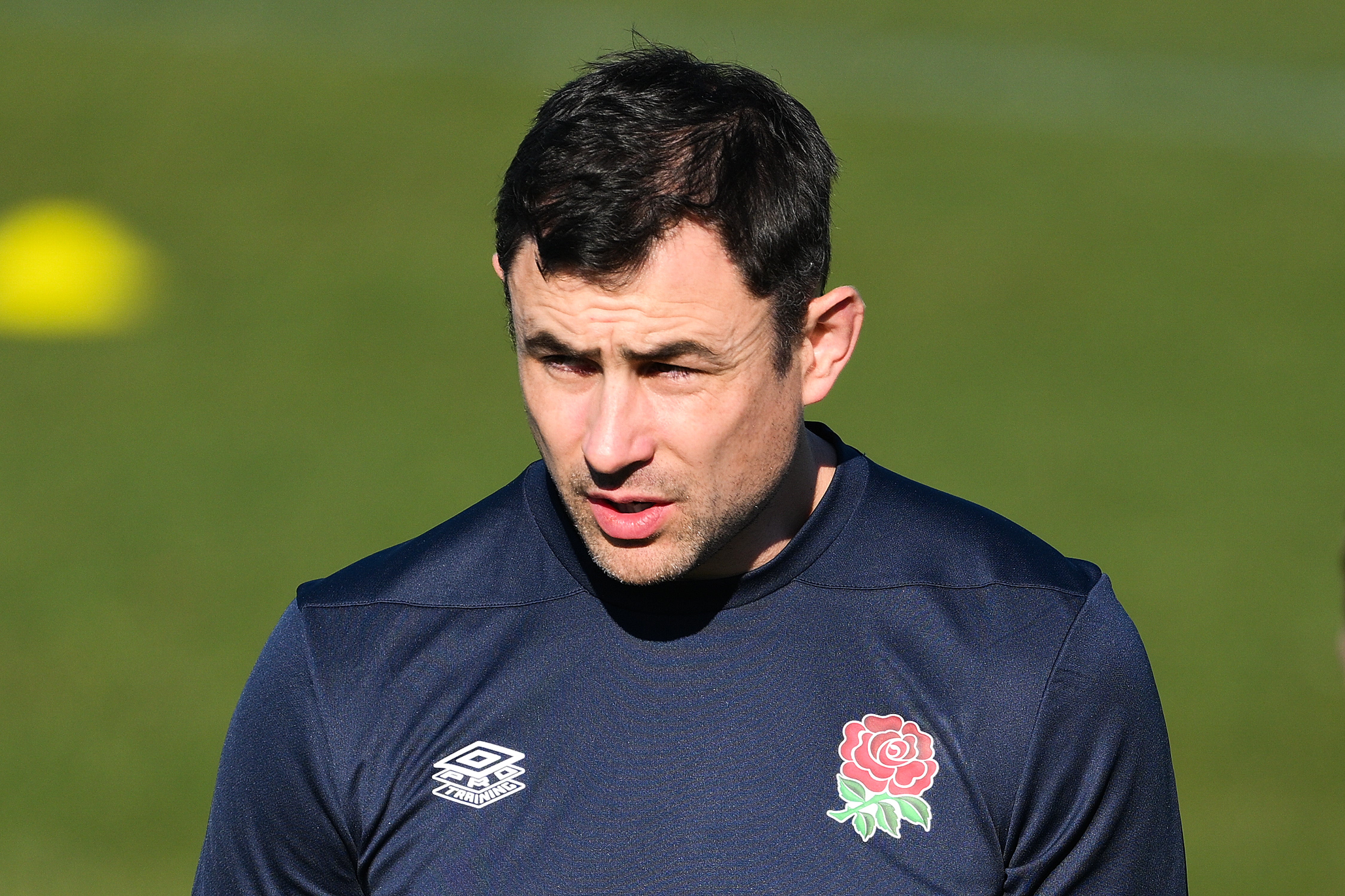 England assistant coach Felix Jones looks on during a training session