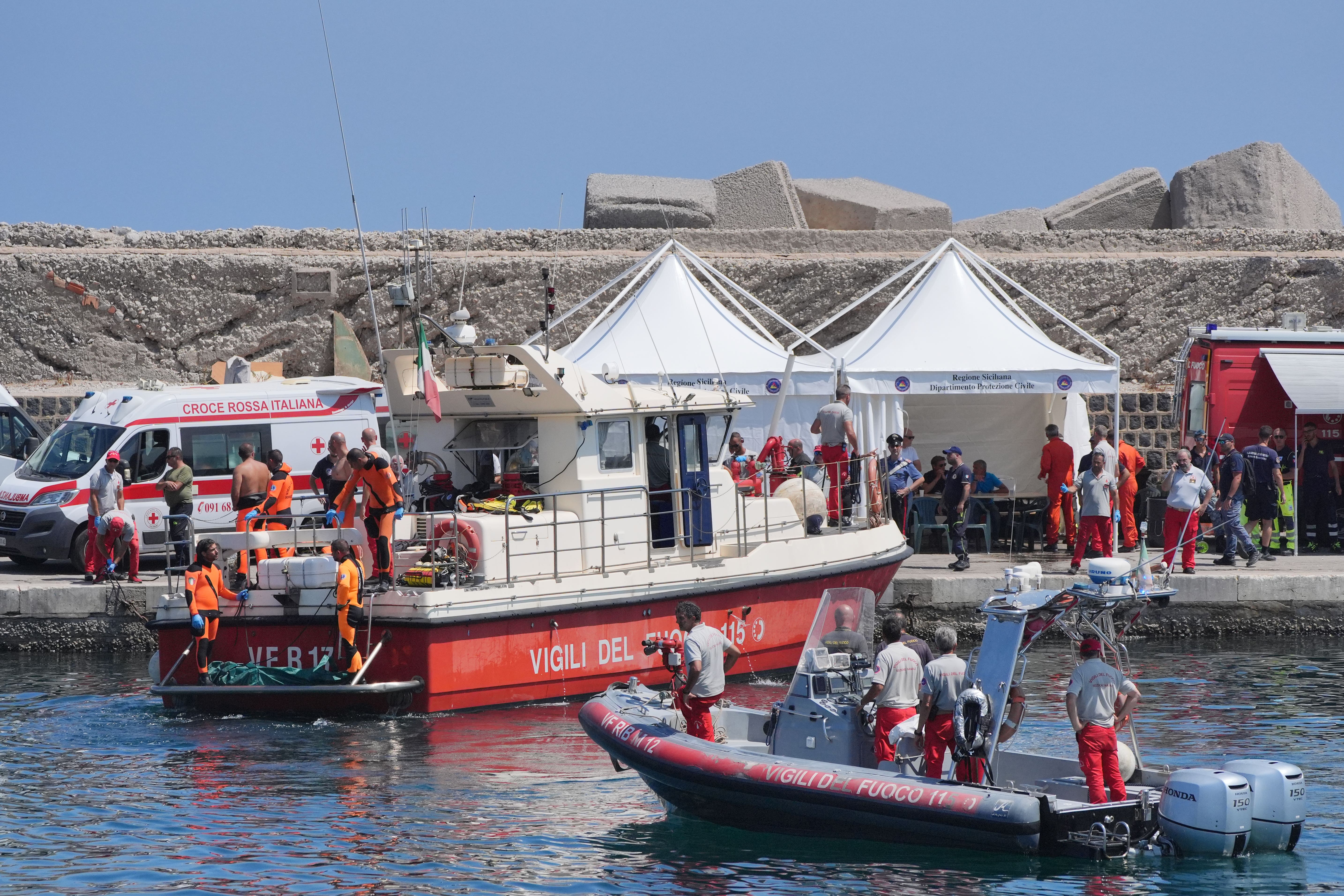 Seven bodies were recovered after the Bayesian yacht sank (Jonathan Brady/PA)